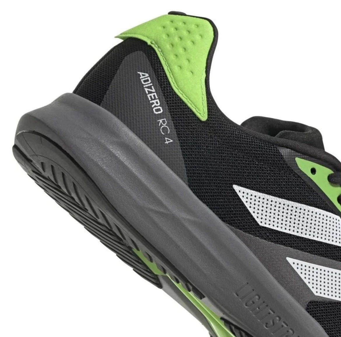 NIB Adidas adiZero RC 4 Black Solar Green Athletic Shoes Men’s Size 12 GX6660