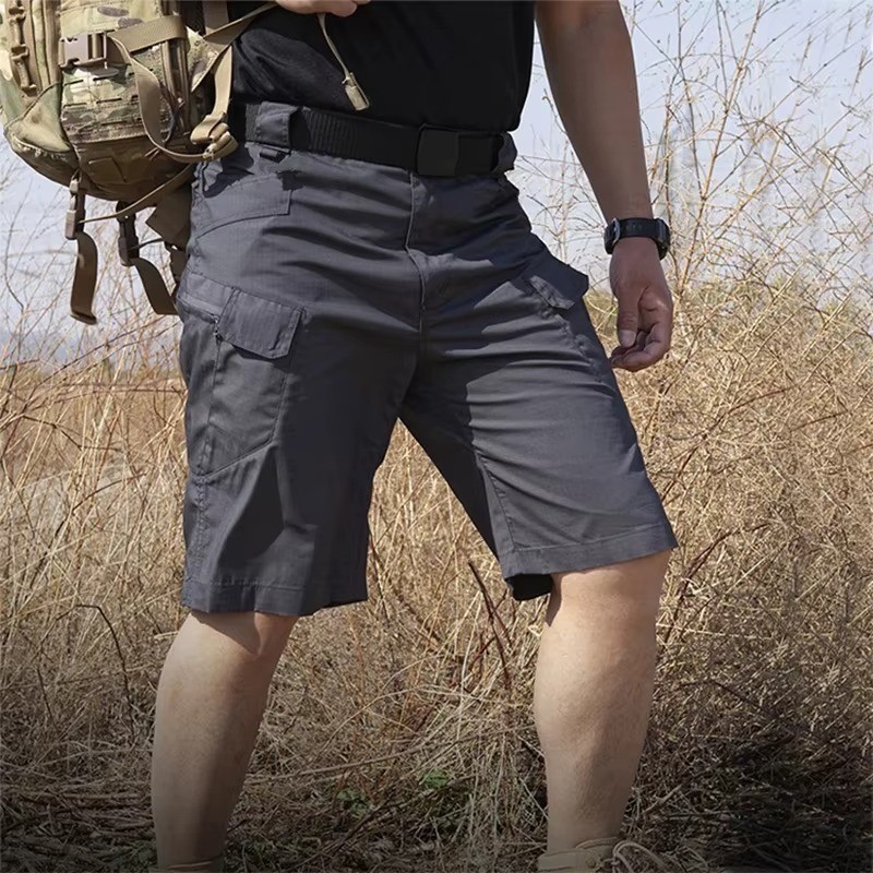 Mens Summer Tactical Short Cargo Outdoor Waterproof Hiking Fishing Track Short