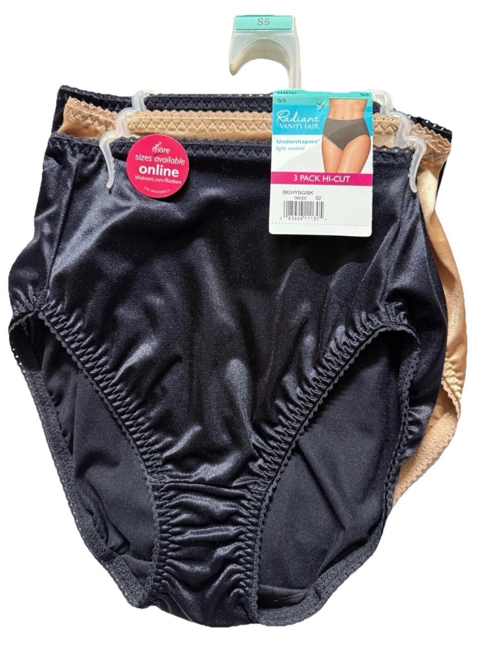 Vanity Fair 3-Pack Brief Women’s S/5 HI-CUT UNDERSHAPERS light control Underwear