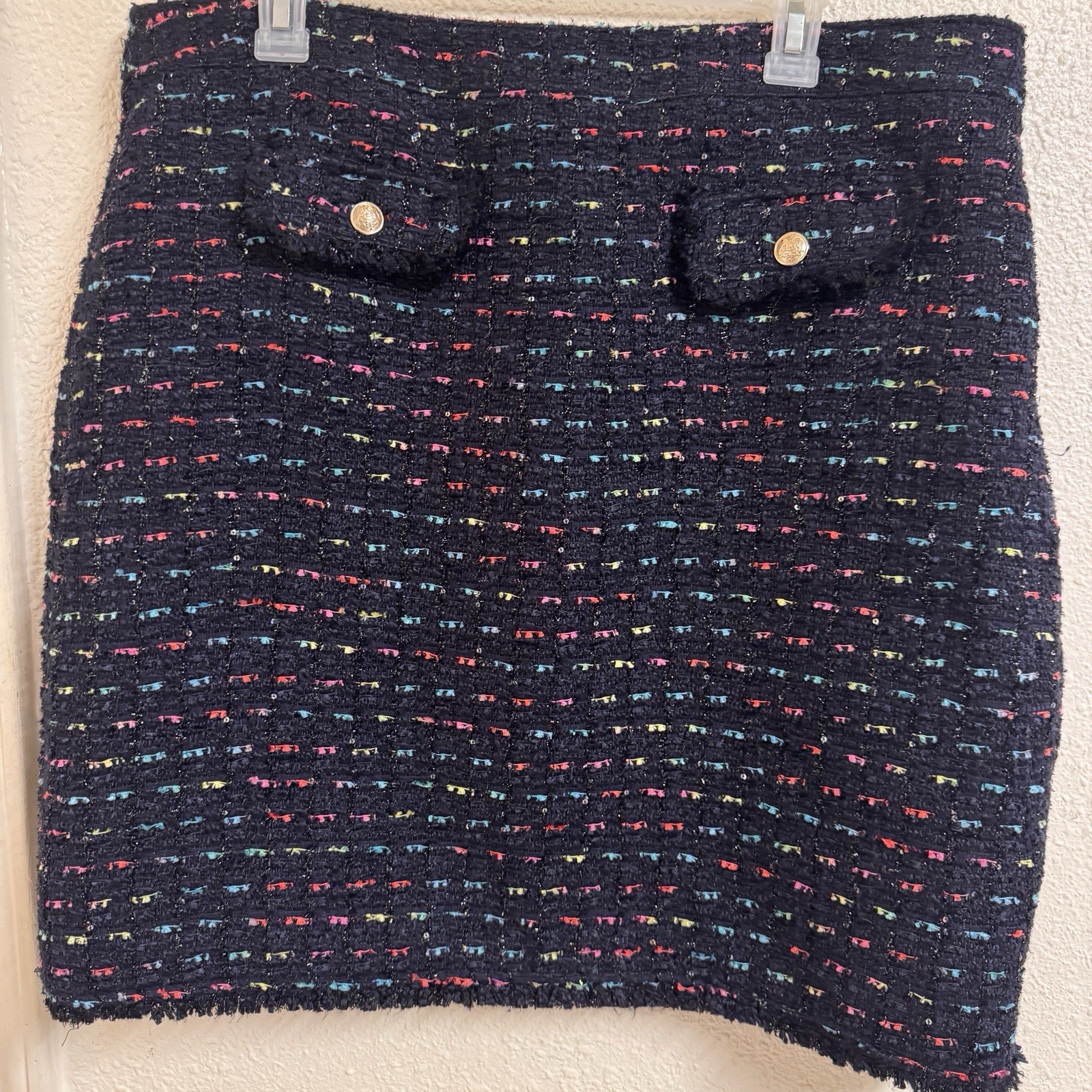 Talbots Rainbow tweed blazer jaket and skirt set sz 16