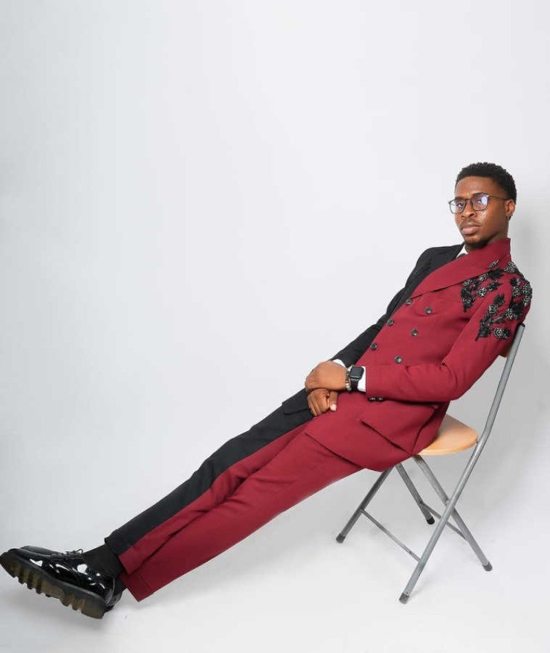 Men’s Color Blocking Pearls Suit Double Breasted Wedding Business Suits 2 Pieces