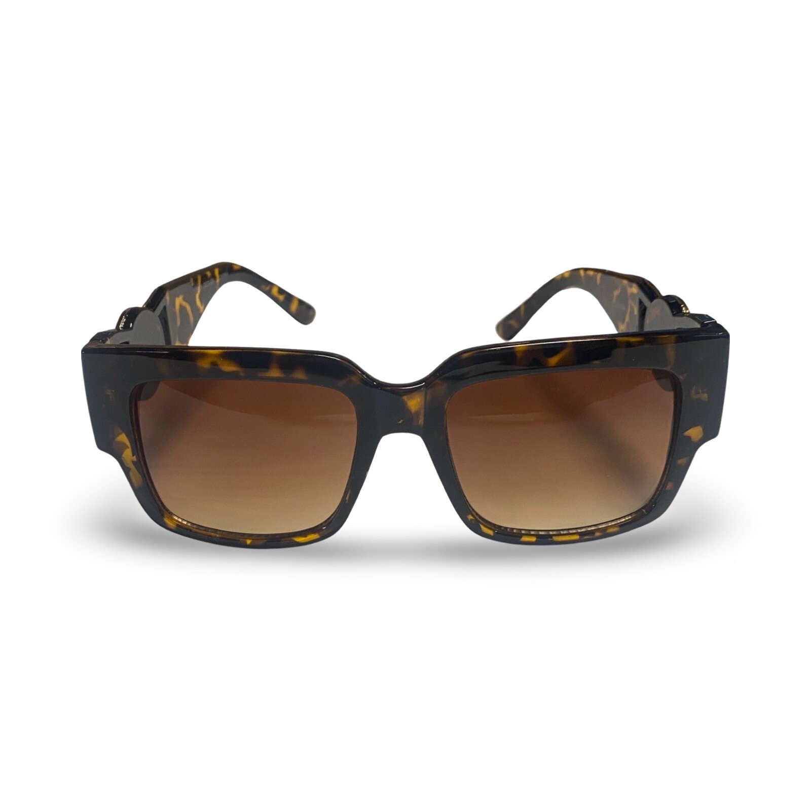 Sunglasses Flat Top Men Women Lion Head Gold Medallion Hip Hop Rapper Black Lens