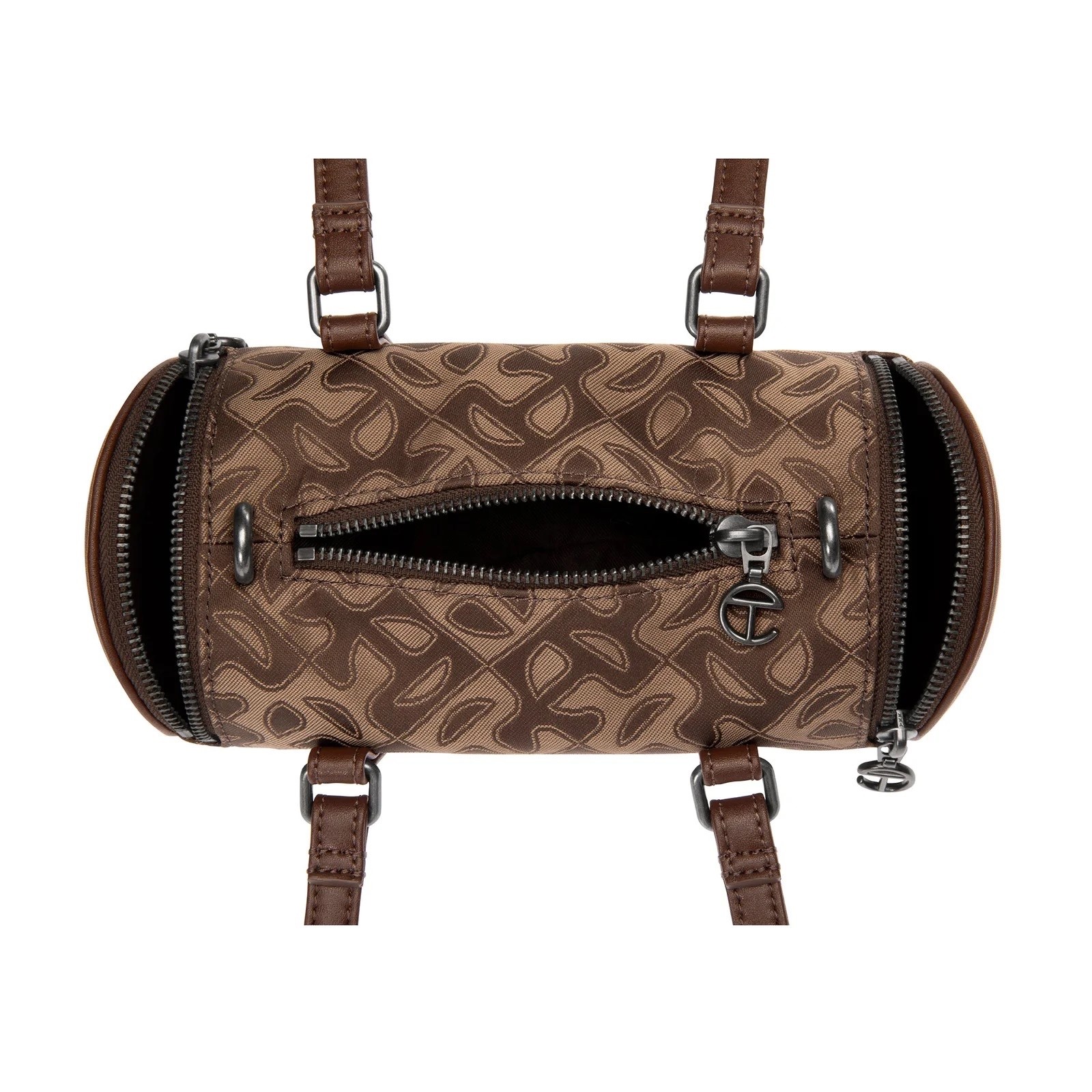 Telfar Small Jacquard Duffle Chocolate Monogram Brand New with Tags and Dust Bag