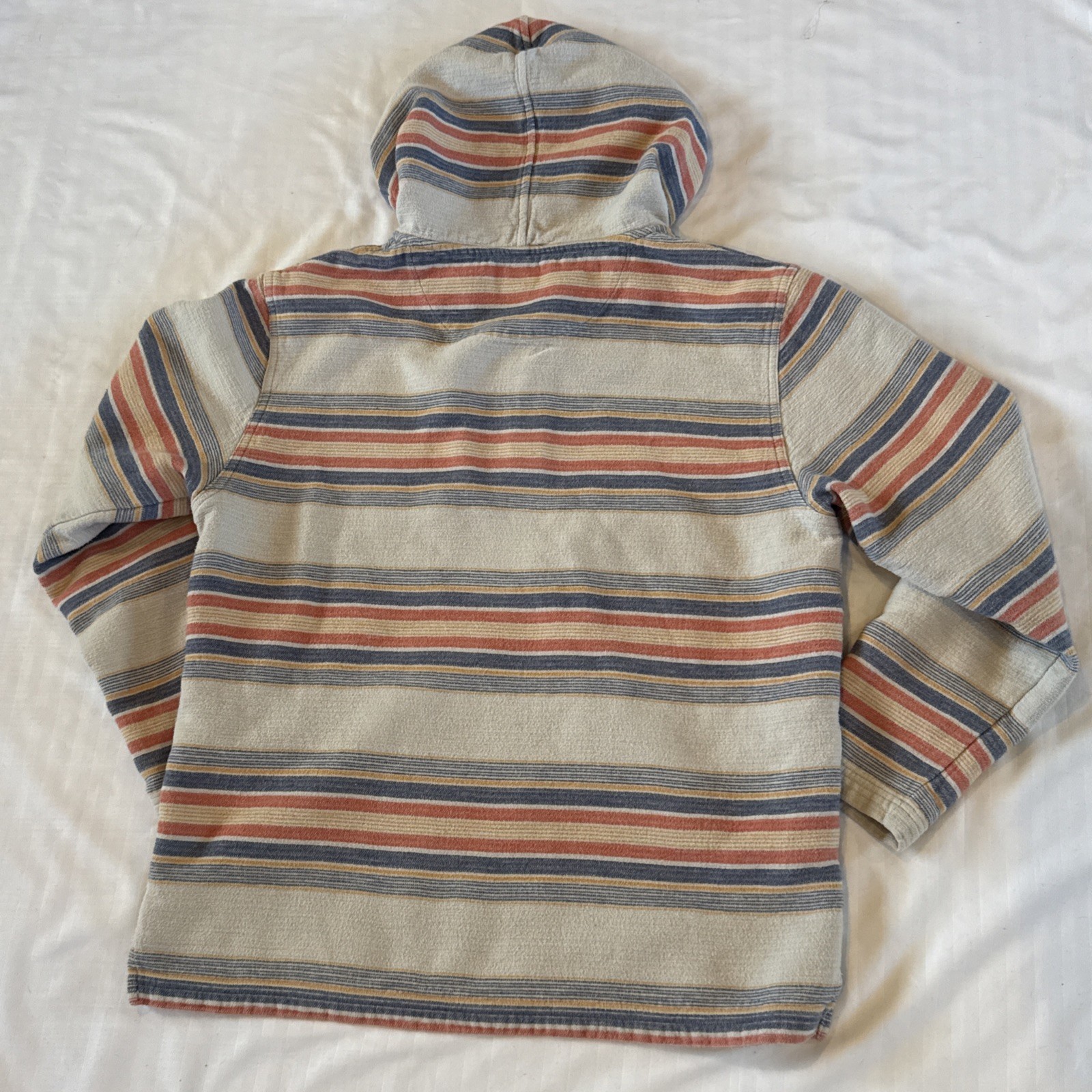 Pendleton Surf DoubleSoft Hoodie Mens Medium Striped Cotton Henley Baja Pullover