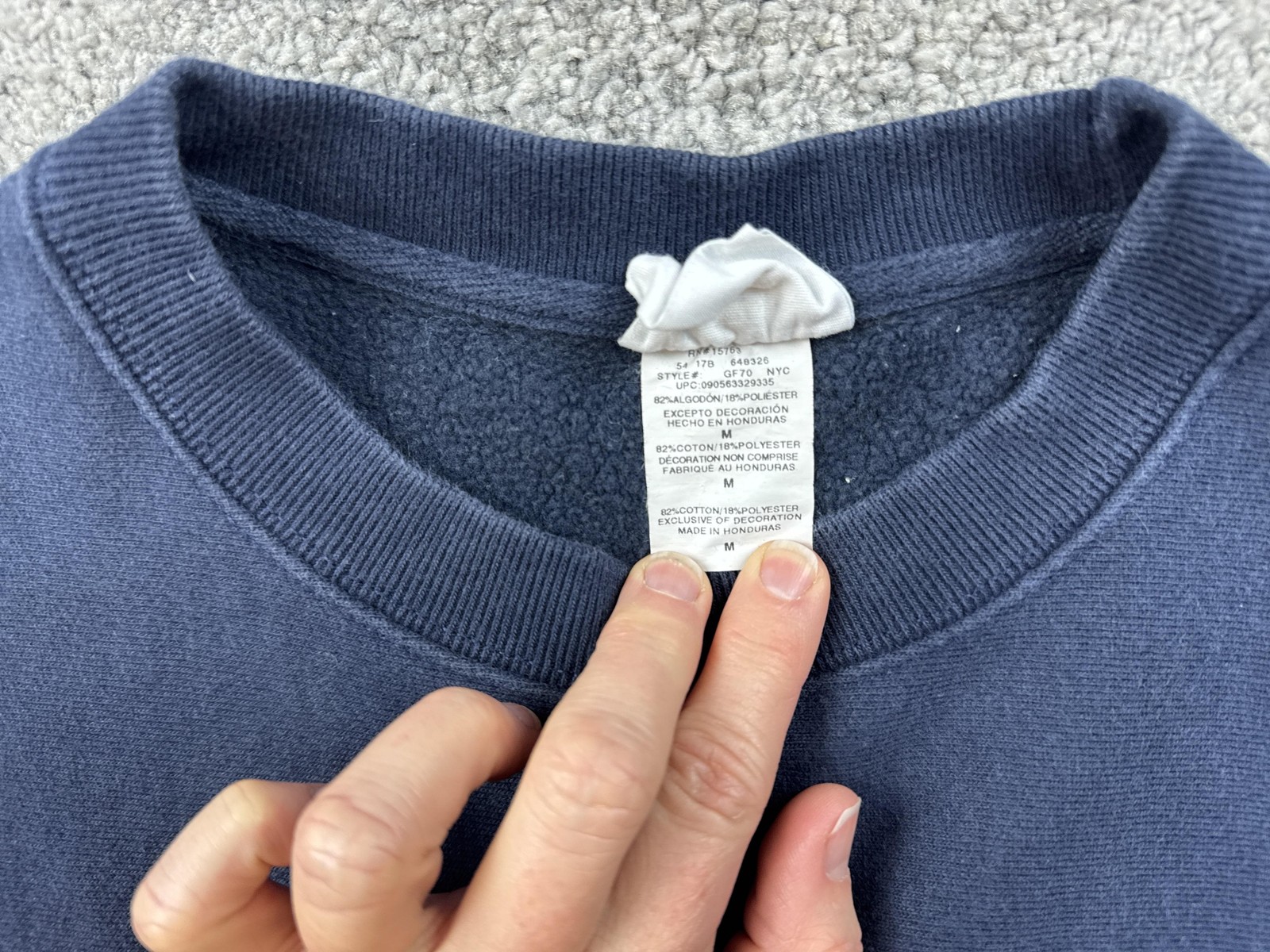 Champion Reverse Weave Sweatshirt Mens Medium Blue Fleece Crewneck Logo