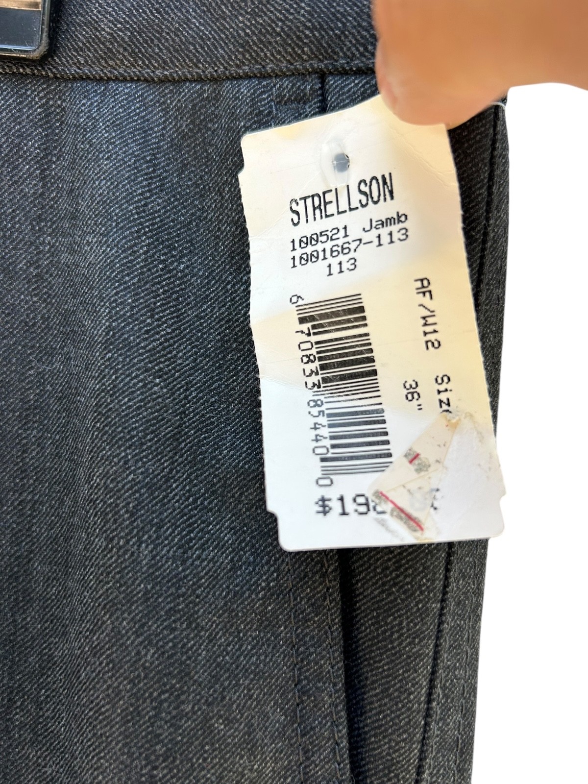 NEW Strellson Premium Jamb Pants Pleated Size 52 (US 36×34) Raw Hem Charcoal