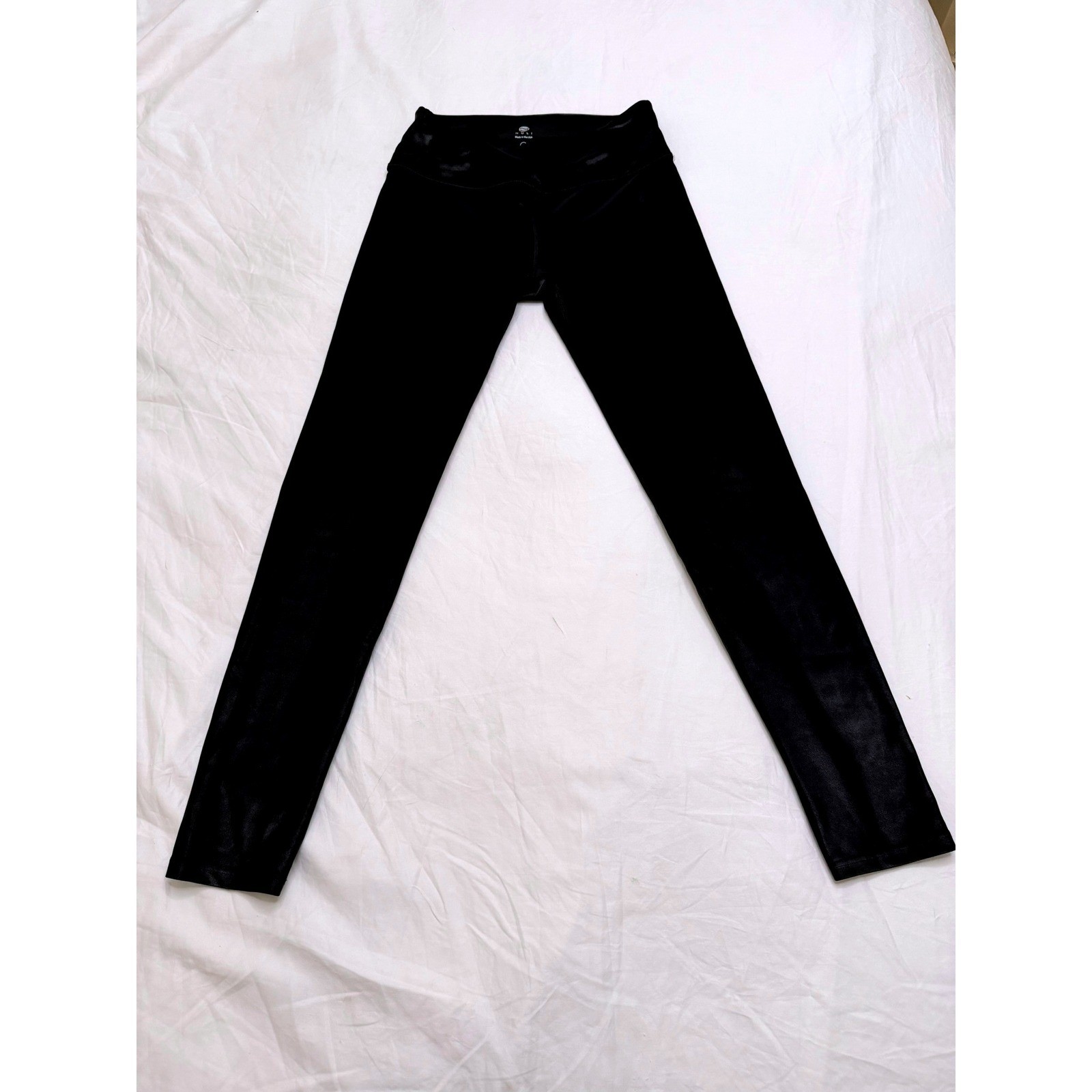Noli Yoga Liquid Leggings Women Size S Black Excellent High Shine Wet Look Shiny