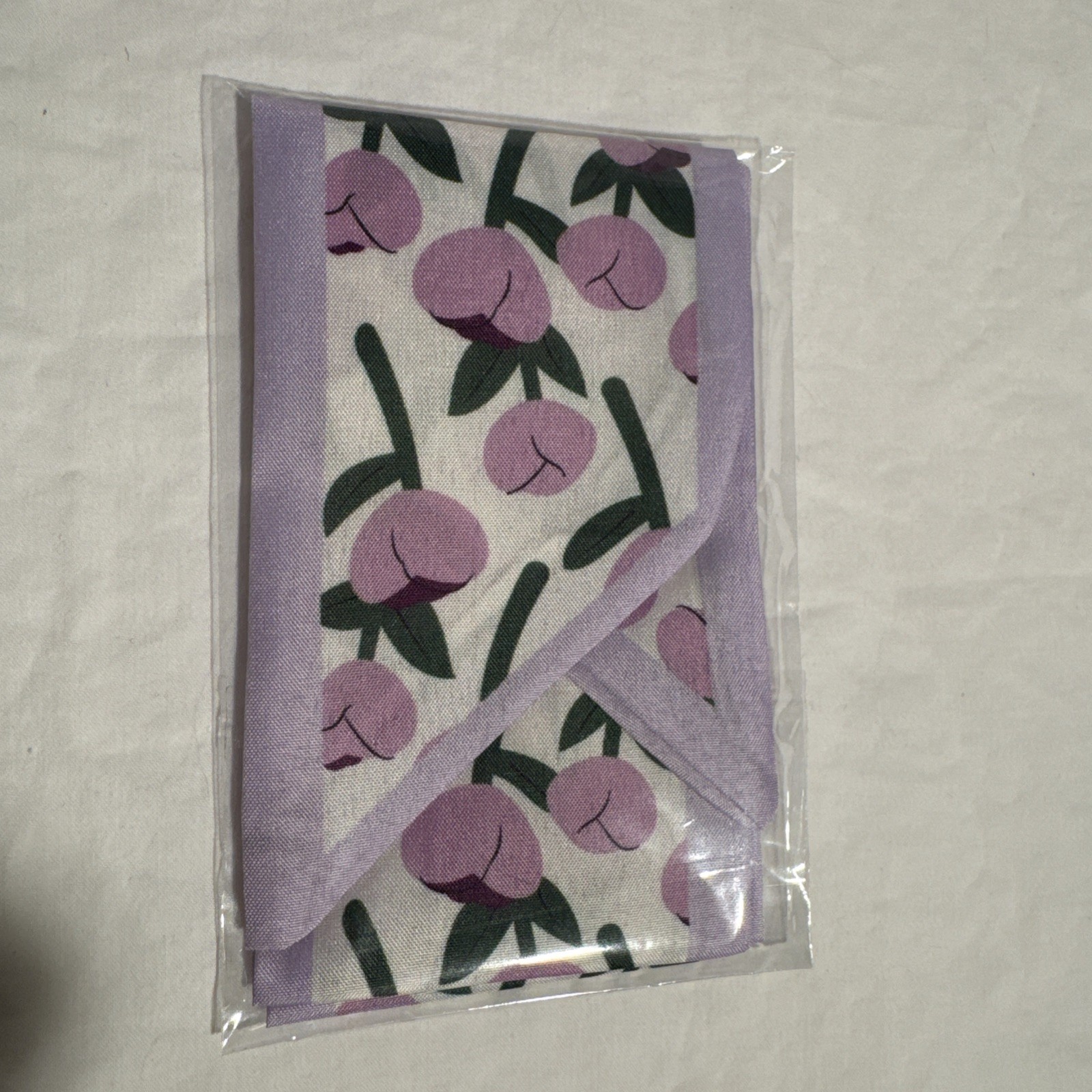 Lavender Flowers Ladies Purse Hair Scarf New with White Green