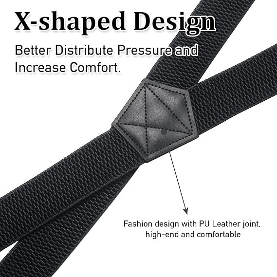 Heavy Duty Elastic Suspenders for Men Trouser Pants Braces Strap Work Belt