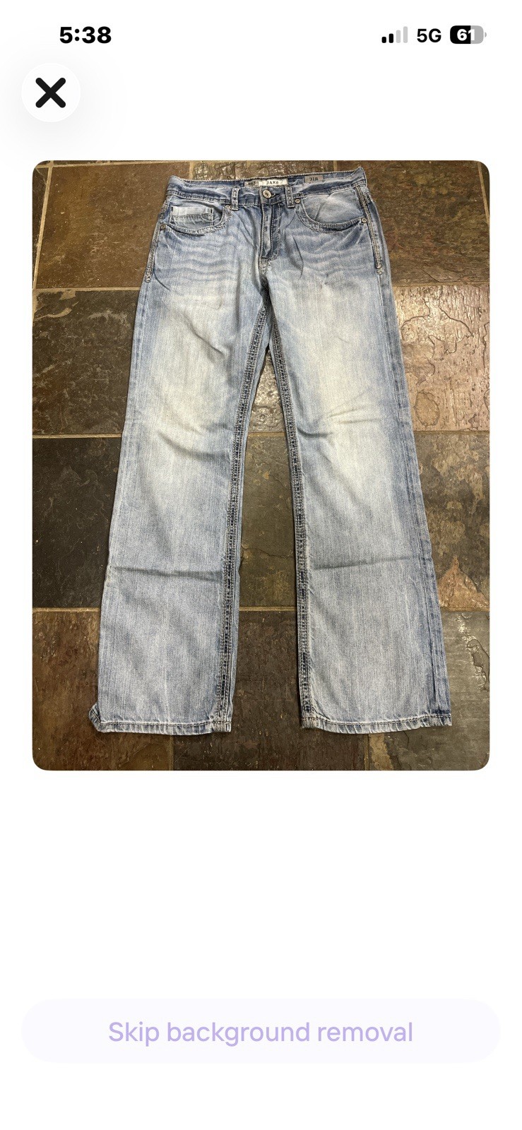Buckle BKE/Jake Jean-Men Sz 31R- Boot Cut-Blue-716