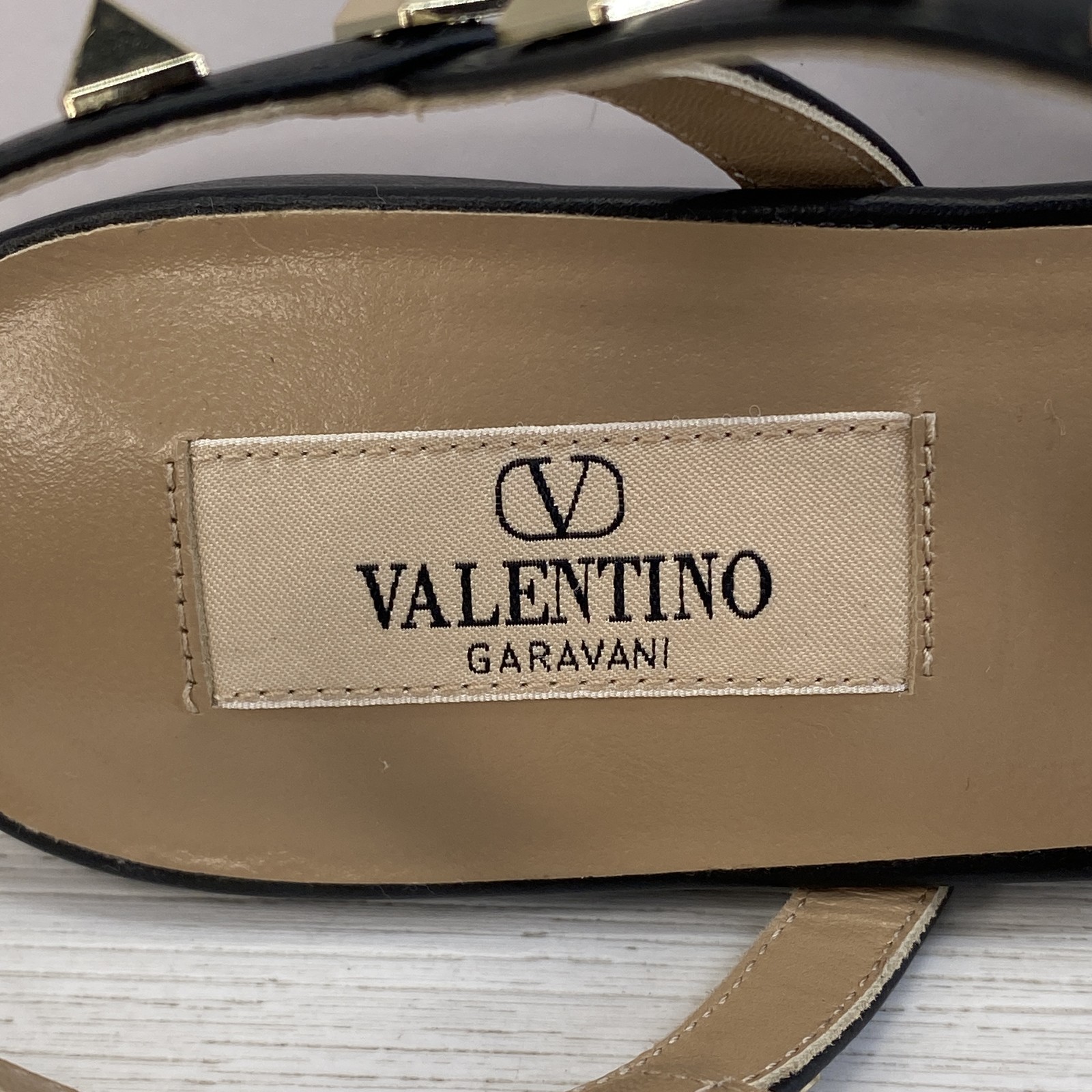 Valentino Garavani Rockstud Caged Sandal Women US8.5 EU38.5 Black Leather Straps