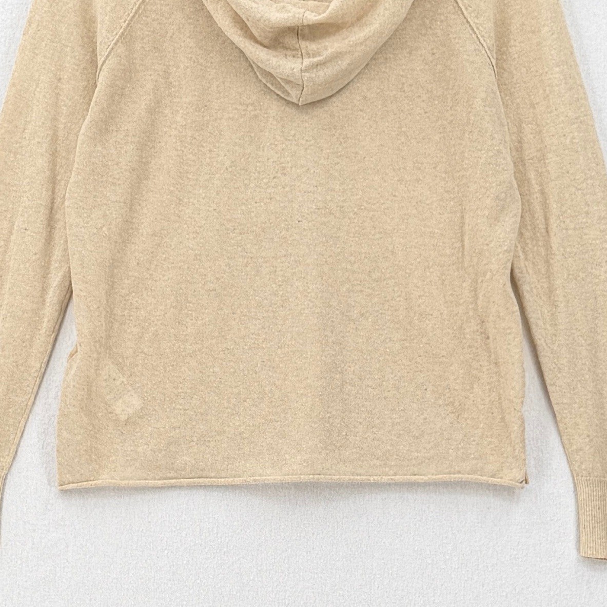 James Perse Hoodie Sweater Womens 0 Beige Linen Cotton Knit WFGL3631