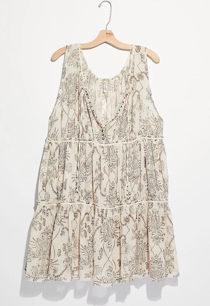 Free People Intimately FP Sundown Nightie Size S/P Small Cream Brown Floral