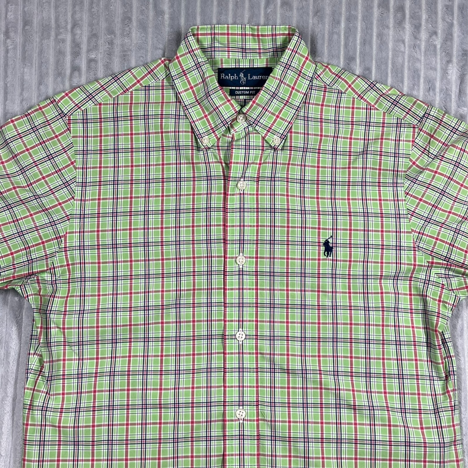 Ralph Lauren Custom Fit Shirt Men’s S Colorful Plaid Preppy Career Office Casual