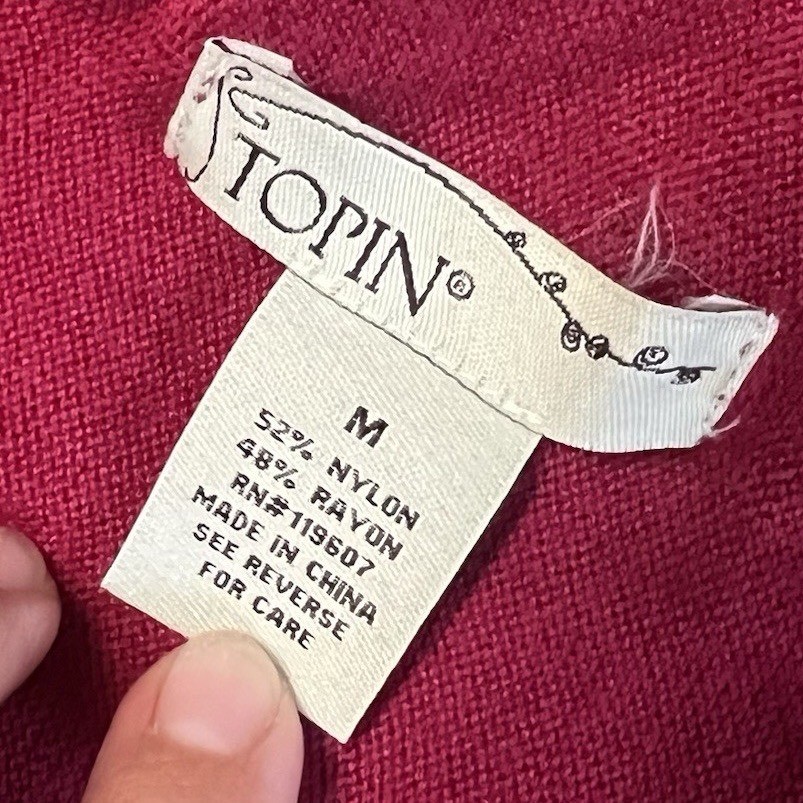 Topin Dark Magenta Cardigan Sweater Duster Medium Boutique Cabincore Quiet Lux