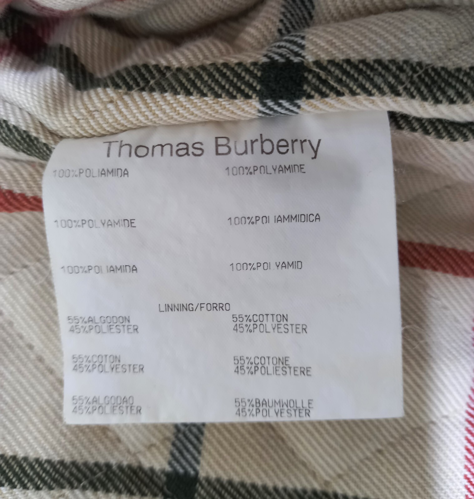 Vintage THOMAS BURBERRY Coat Bomber Jacket 100% Polyamide Logo Beige Men Size L