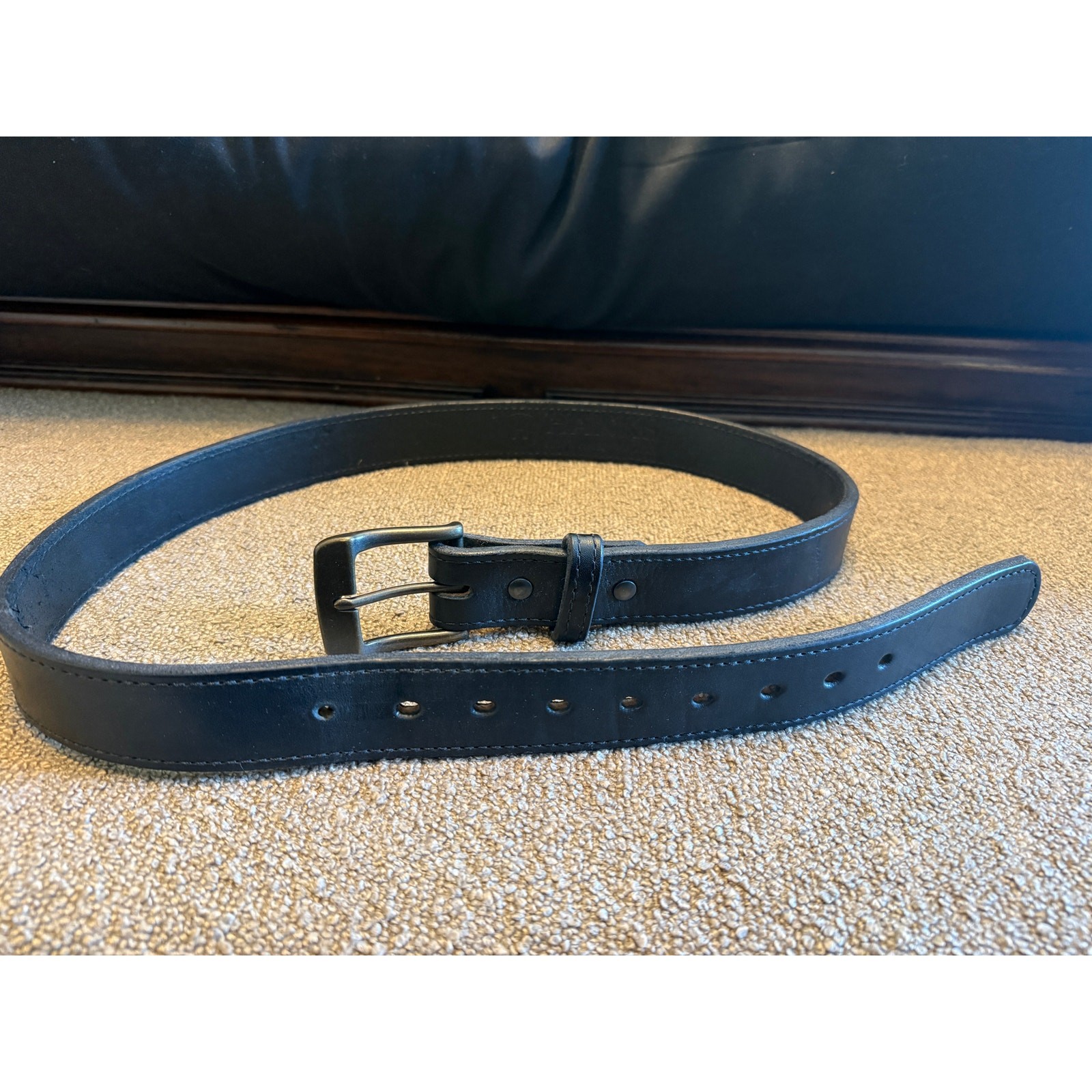 Hanks Black Casual Heavy Duty Leather Gun Belt Men’s Size 42