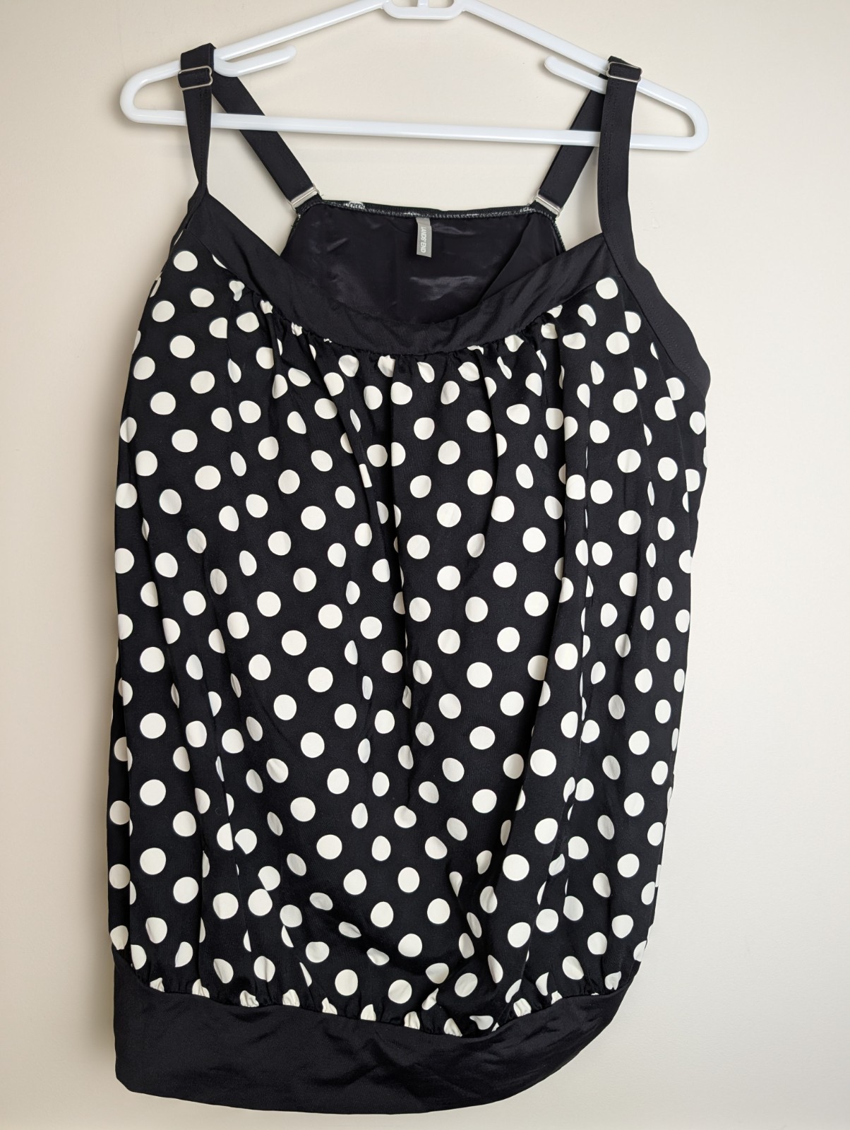 Lands End Tankini Swimwear Swimsuit Polka Dot 22W DDD Built in Bra Adjustable