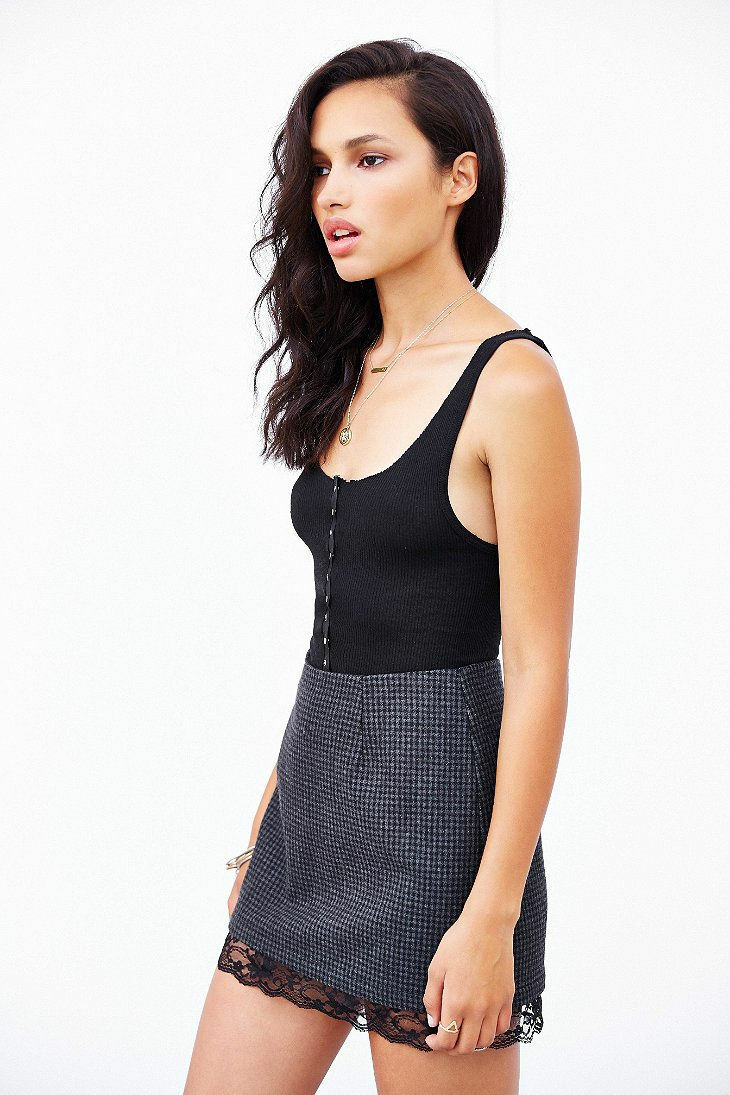 Urban Outfitters Renewal Ribbed Thin Tank Small New Crop Top 90s Vintage Y2K