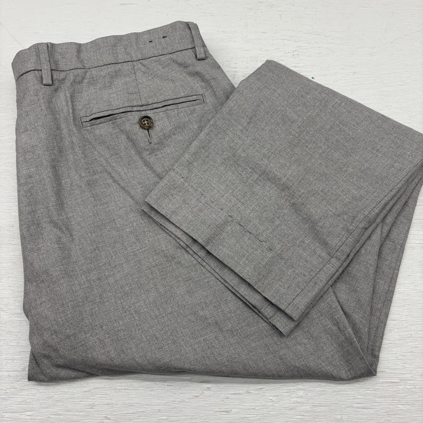 J Crew Bowery Dress Pants Mens 34 X 30 Gray Flat Front Cotton Chino Casual