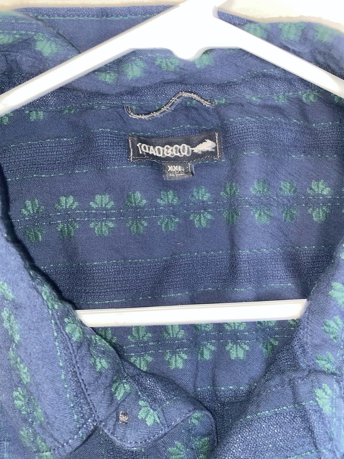 Toad&Co Men’s XXL Blue Green Embroidered Striped S/S Button-Up Shirt Pockets