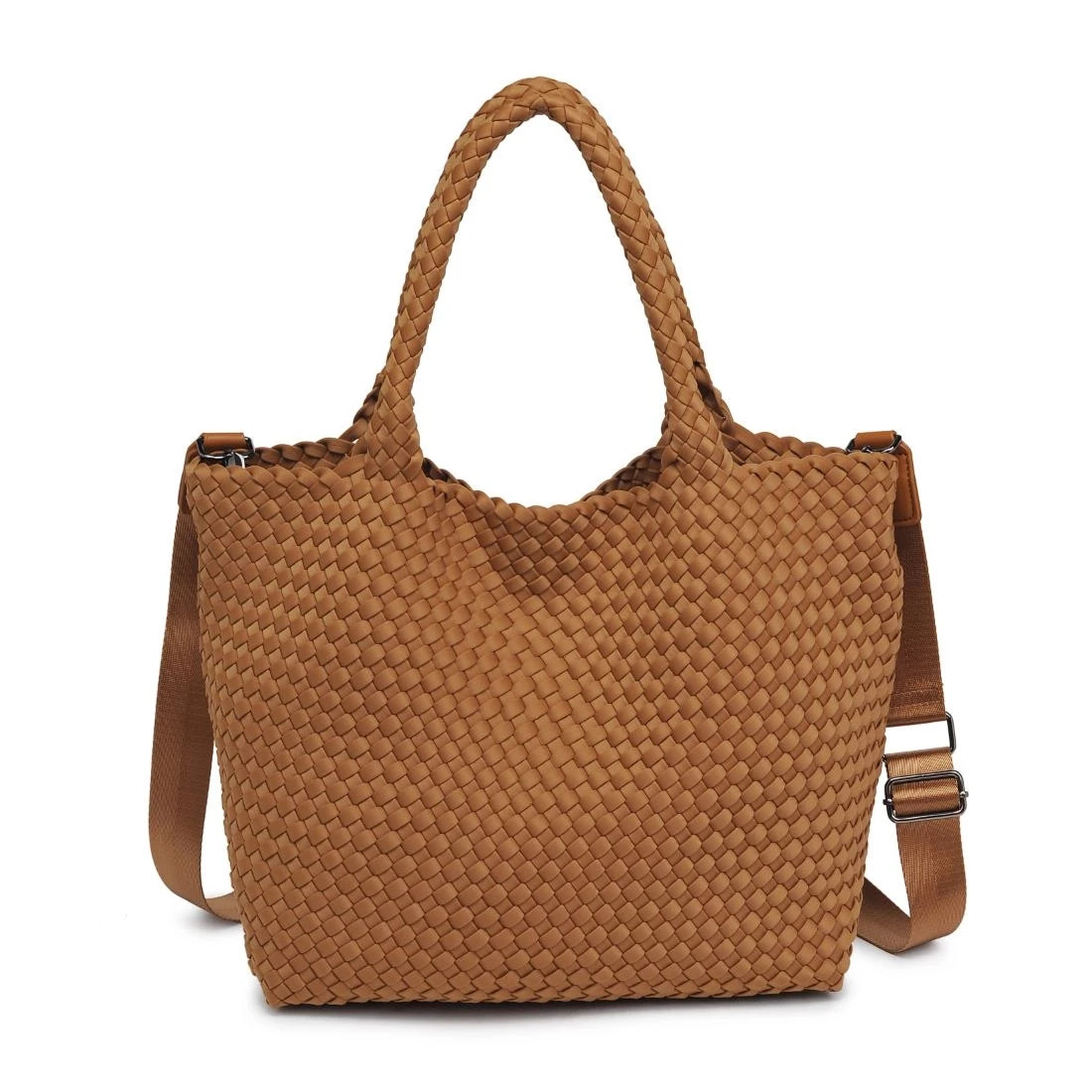 Sol and Selene Sky’s The Limit Medium Tote Neoprene Tan Travel Crossbody Bag