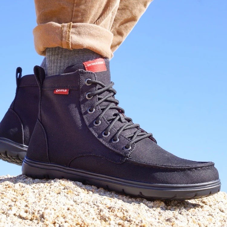 Lems Boulder Boot Vegan Men Size 41 Black Nylon Outdoor Hiking