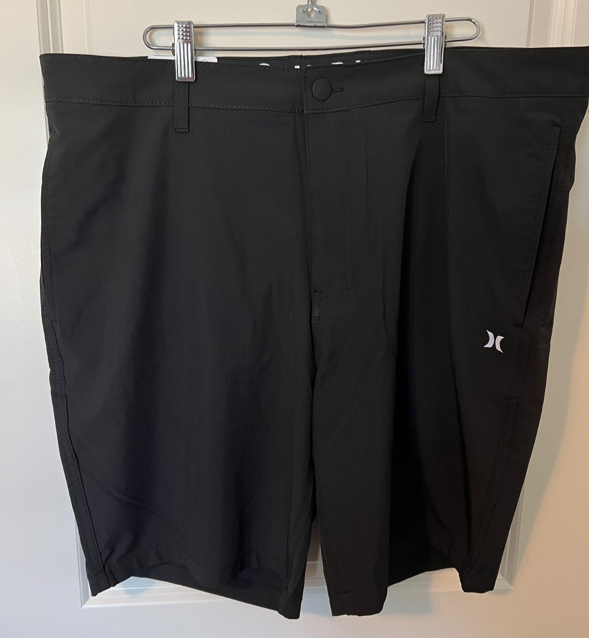 NWT $50 HURLEY ALL DAY HYBRID SHORTS MENS 38 BLACK ZIP FLY STRETCH QUICK DRY