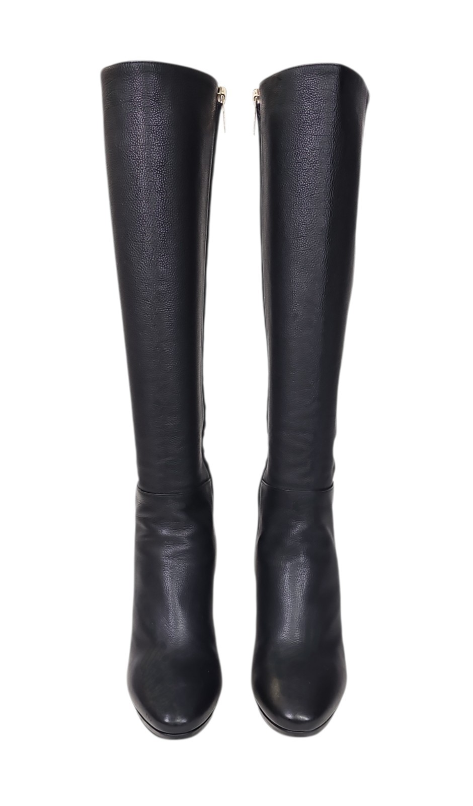 JIMMY CHOO Hoxton 100 Black Textured Leather Tall Boots 39 / 9 US