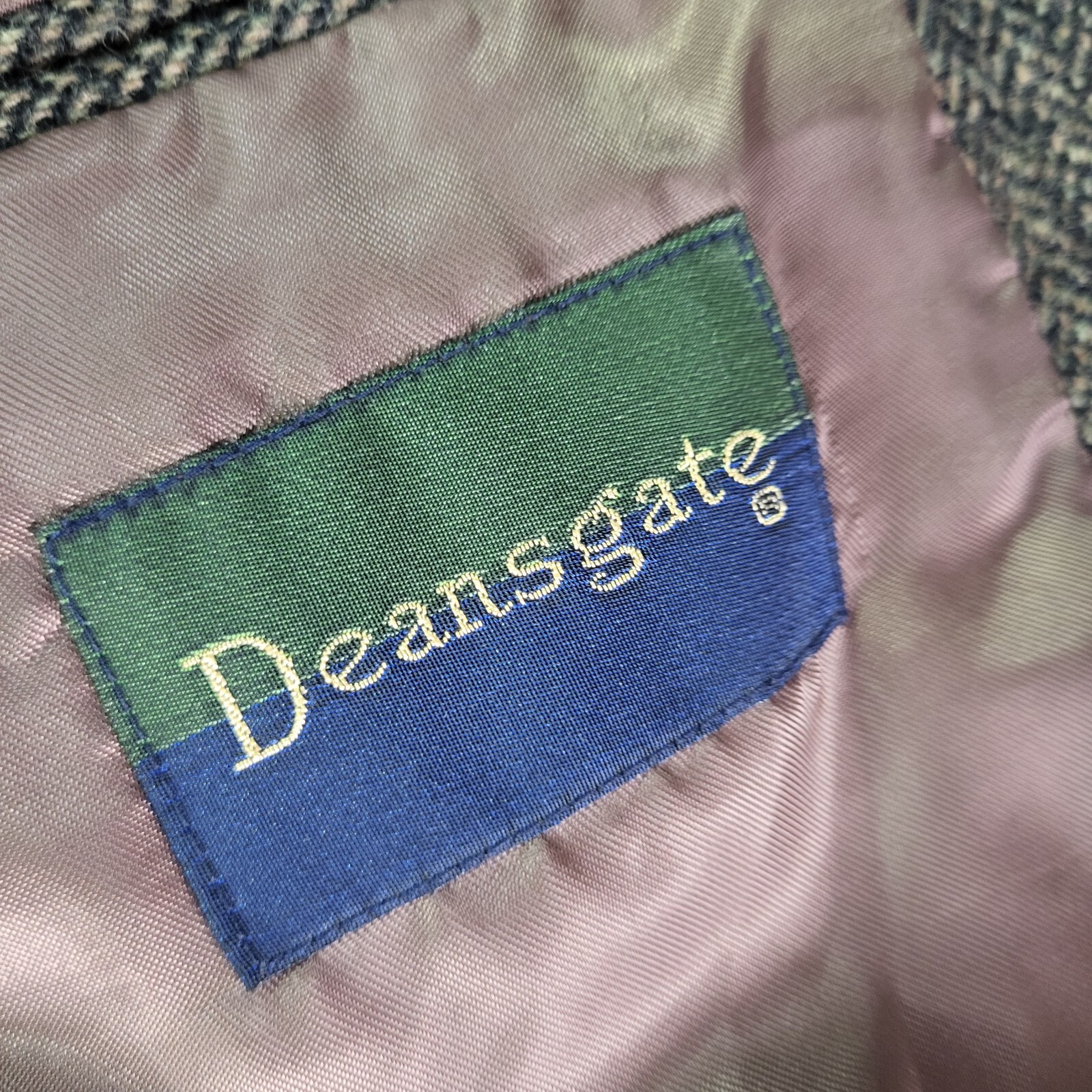 Deansgate Sports Coat Mens 42 Short Herringbone Lambswool Blazer Jacket 2 B Vtg