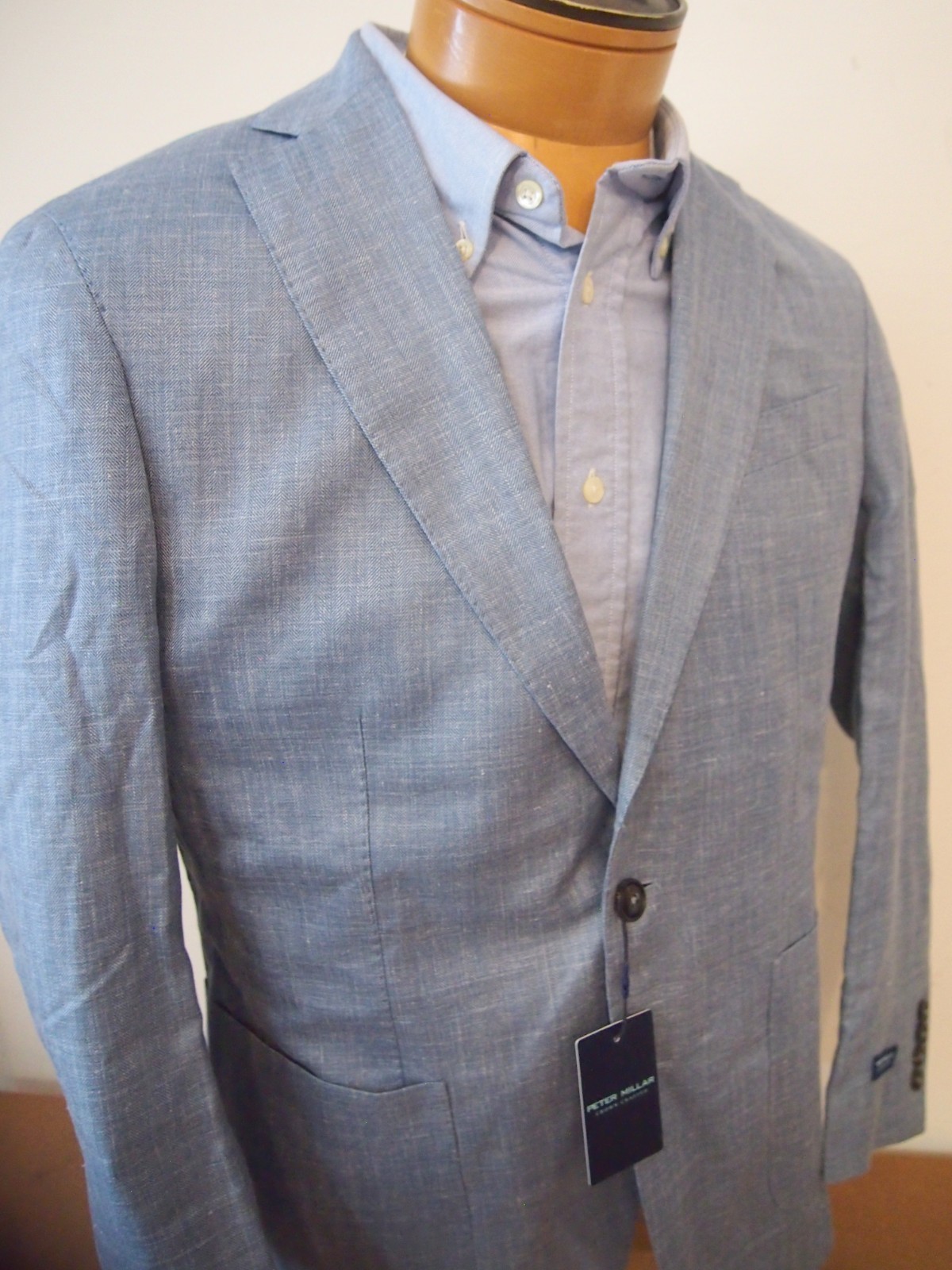 Peter Millar Wool Silk Linen 2 Button Gavin Herringbone Sport Coat NWT 40R $1295