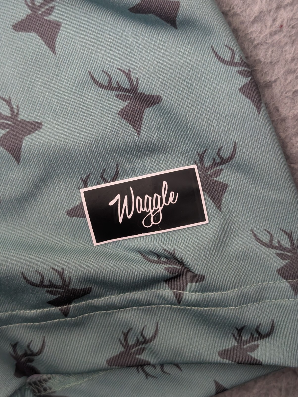 Waggle Polo Shirt Mens Large Buck Deer Antlers Golf Stretch Performance