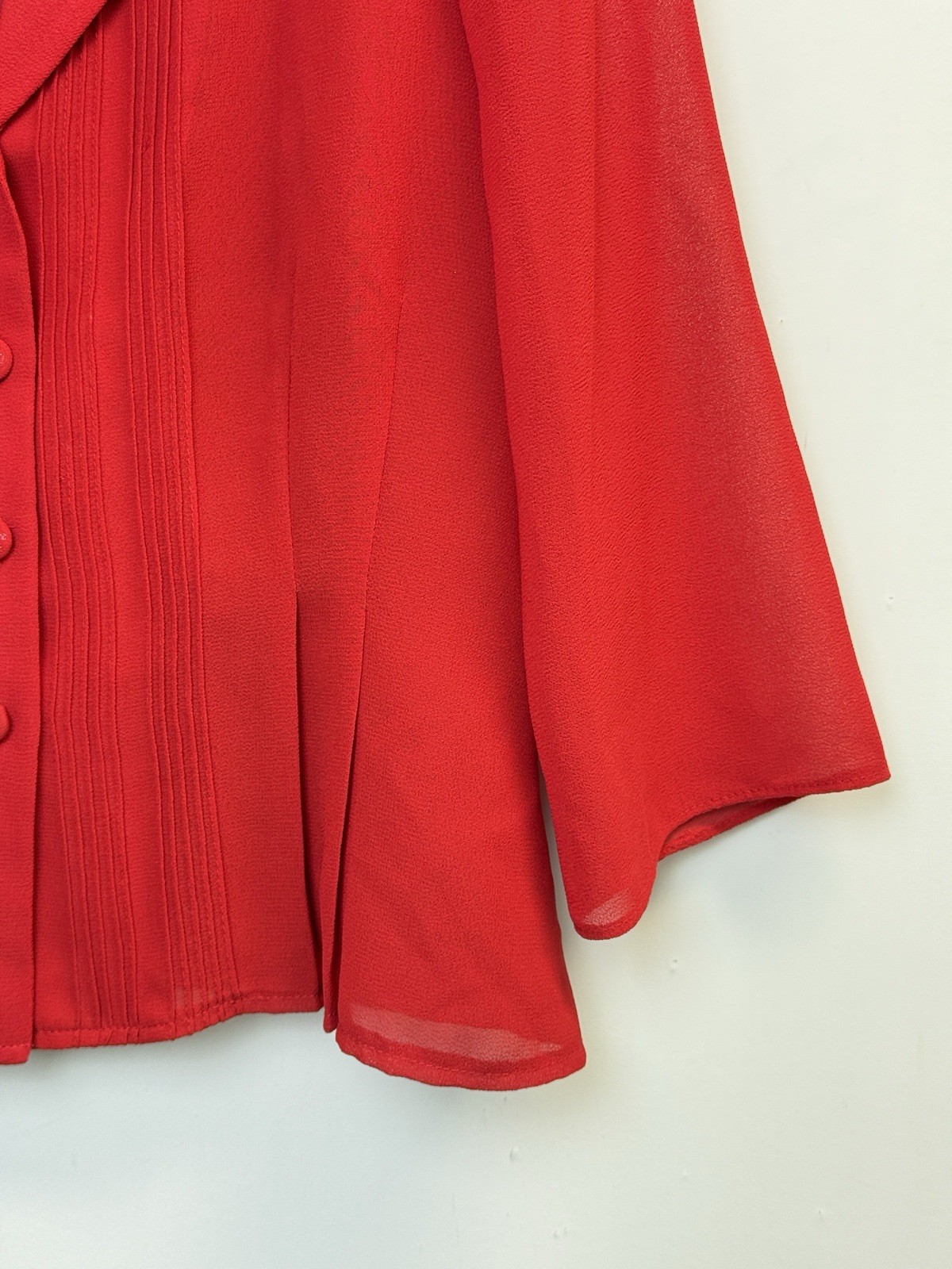 Danny & Nicole 2 Piece Skirt Suit 6P Pleated Career Business Office Dressy Red