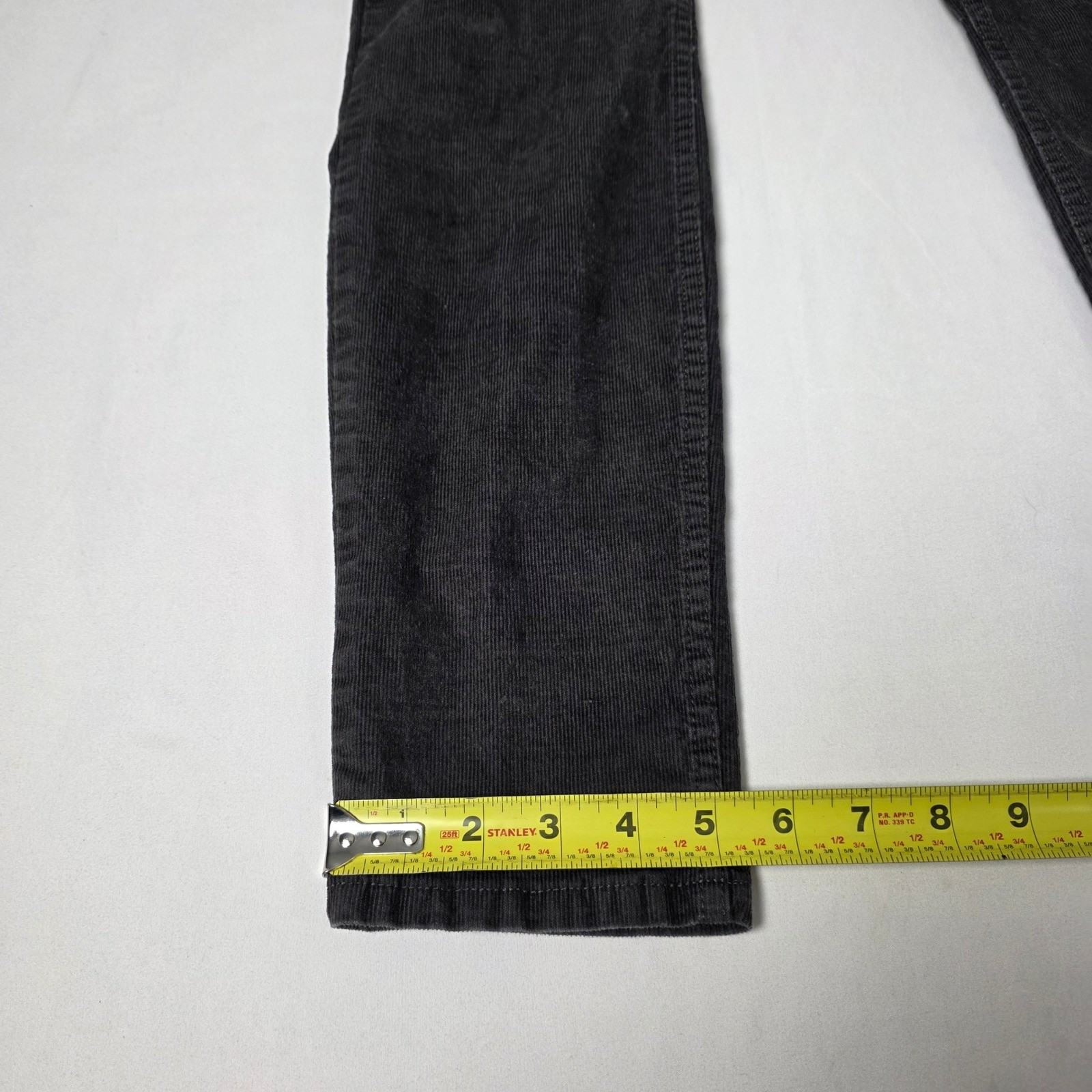 Toad&Co Corduroy Pants Womens 8 Charcoal Grey Organic Cotton Hemp Straight Leg