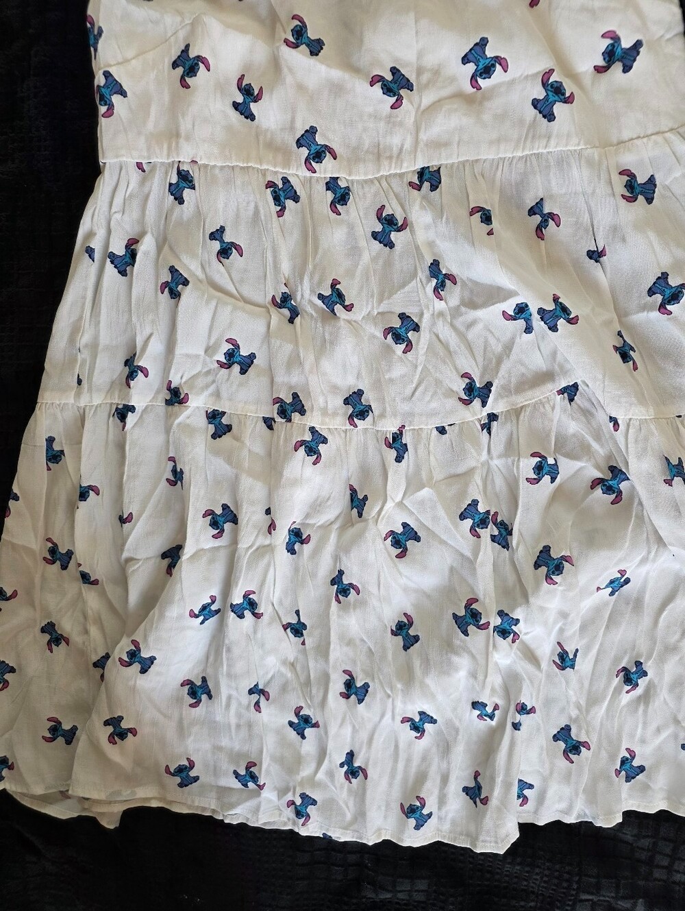Disney 100 x Primark Lilo & Stitch Cami Dress White Tiered Sundress Size S Small
