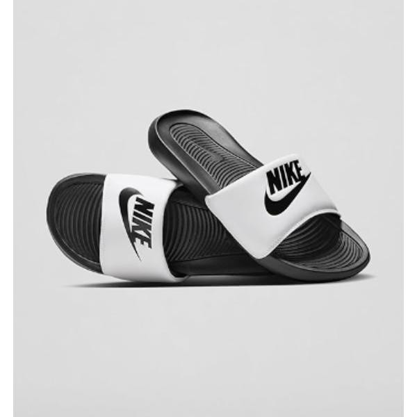 Nike Victori One Sliders Unisex Beach Pool Slide in Black White Size 14