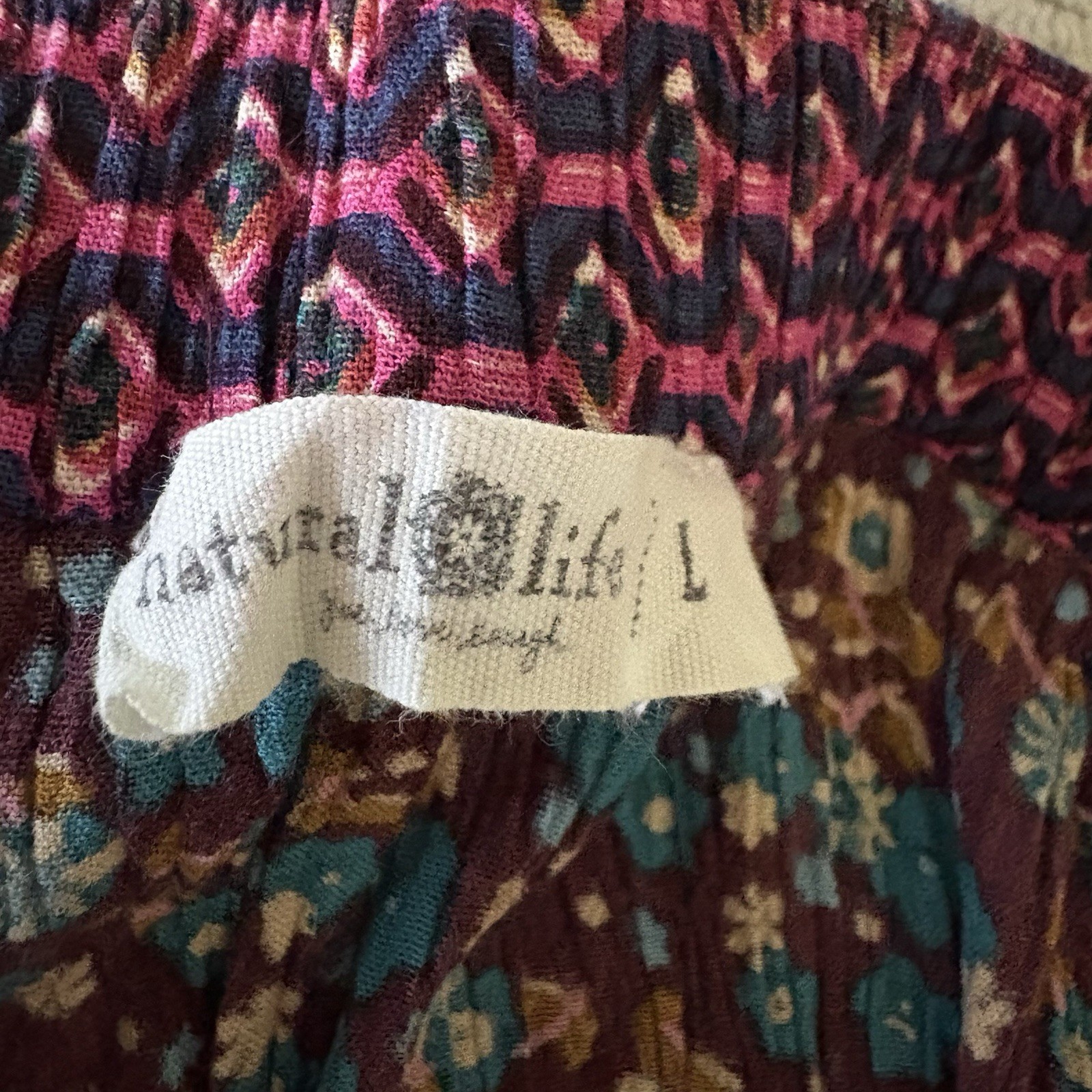 Natural Life Boho Patchwork Maxi Skirt Sz L Boho Festival Peasant Cottagecore