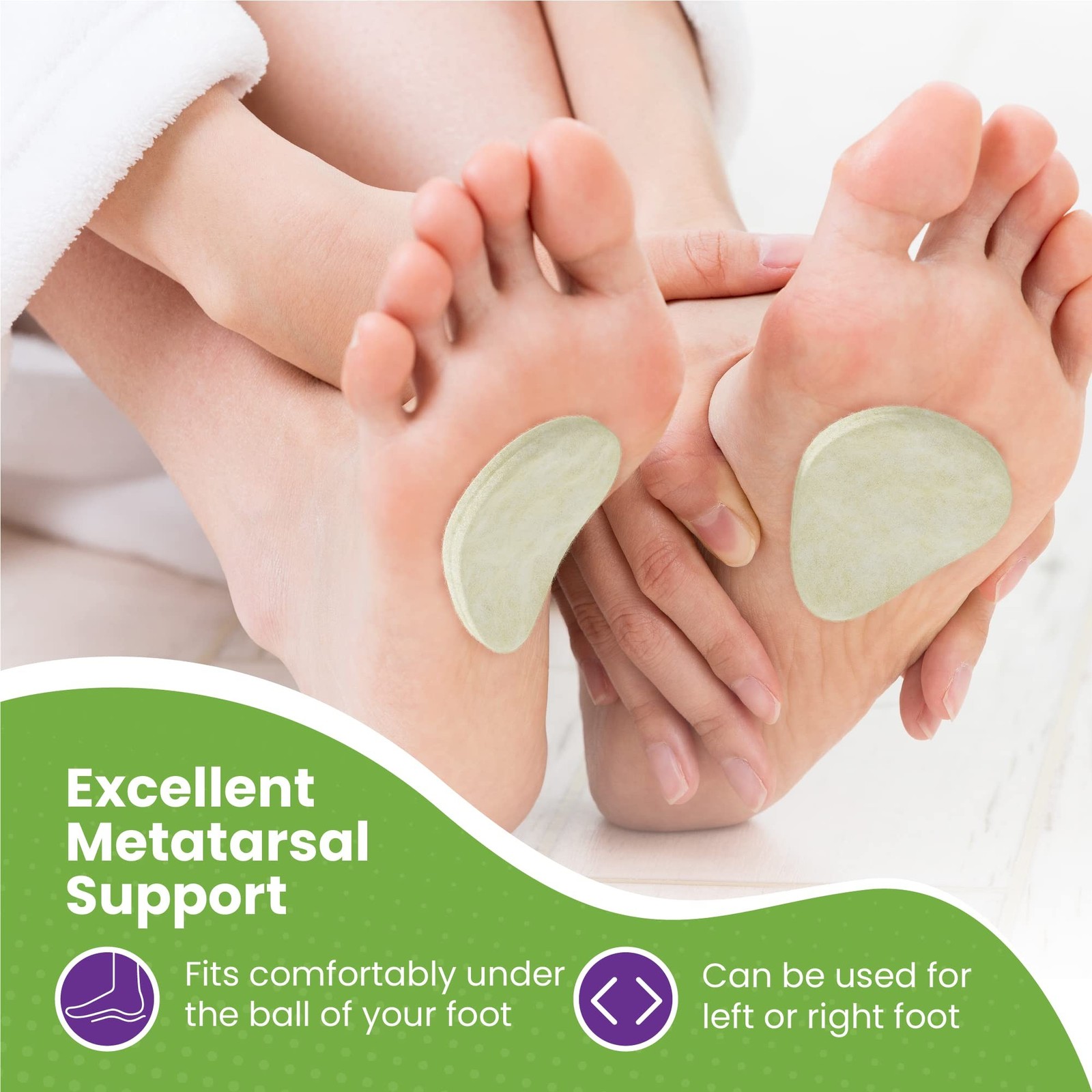 Metatarsal Felt Foot Pad – 1/4″ Thick – Made in USA – 6 Pairs (12 Pieces)