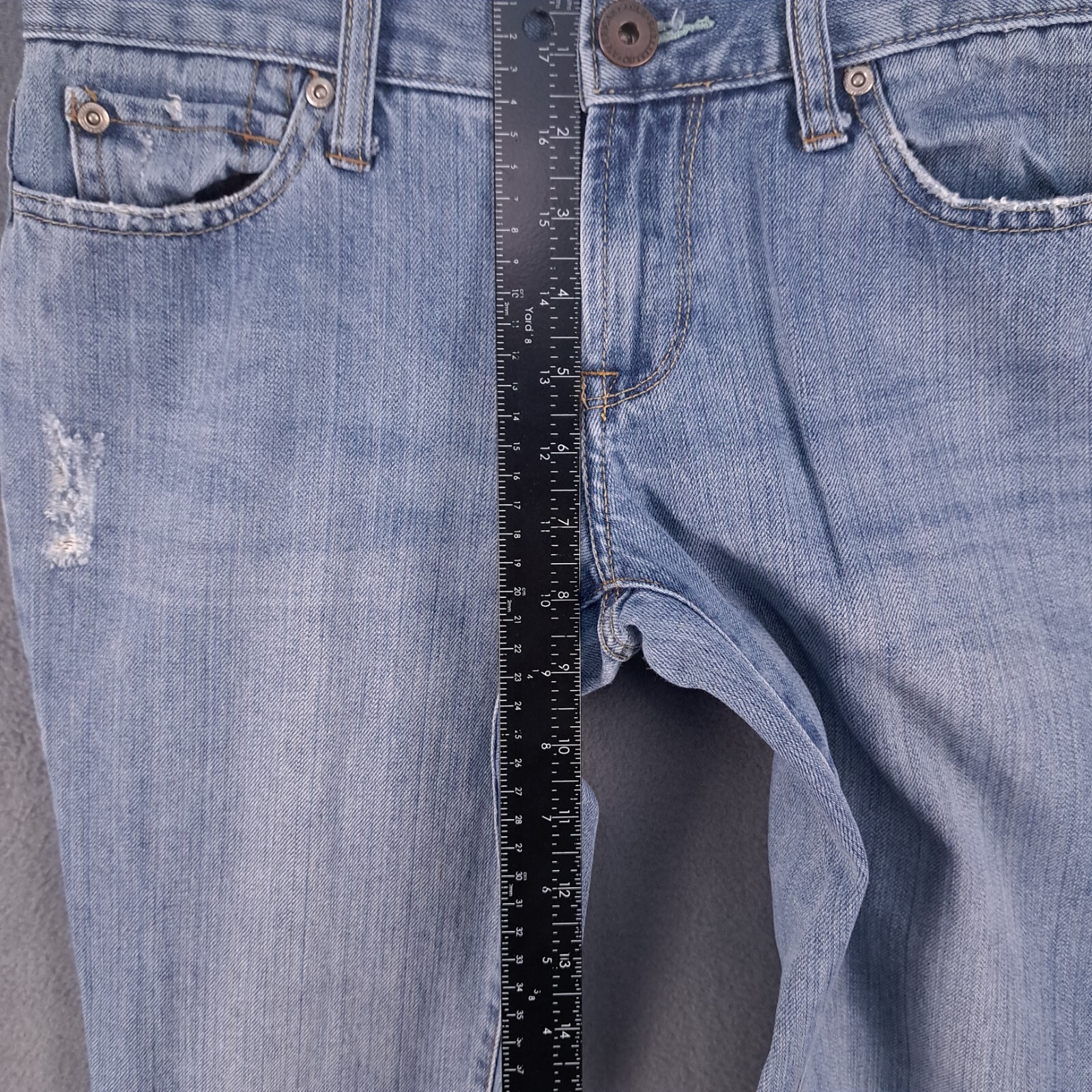 American Eagle Jeans Womens 4 Regular Blue Hipster Skinny Flare Denim Light Wash