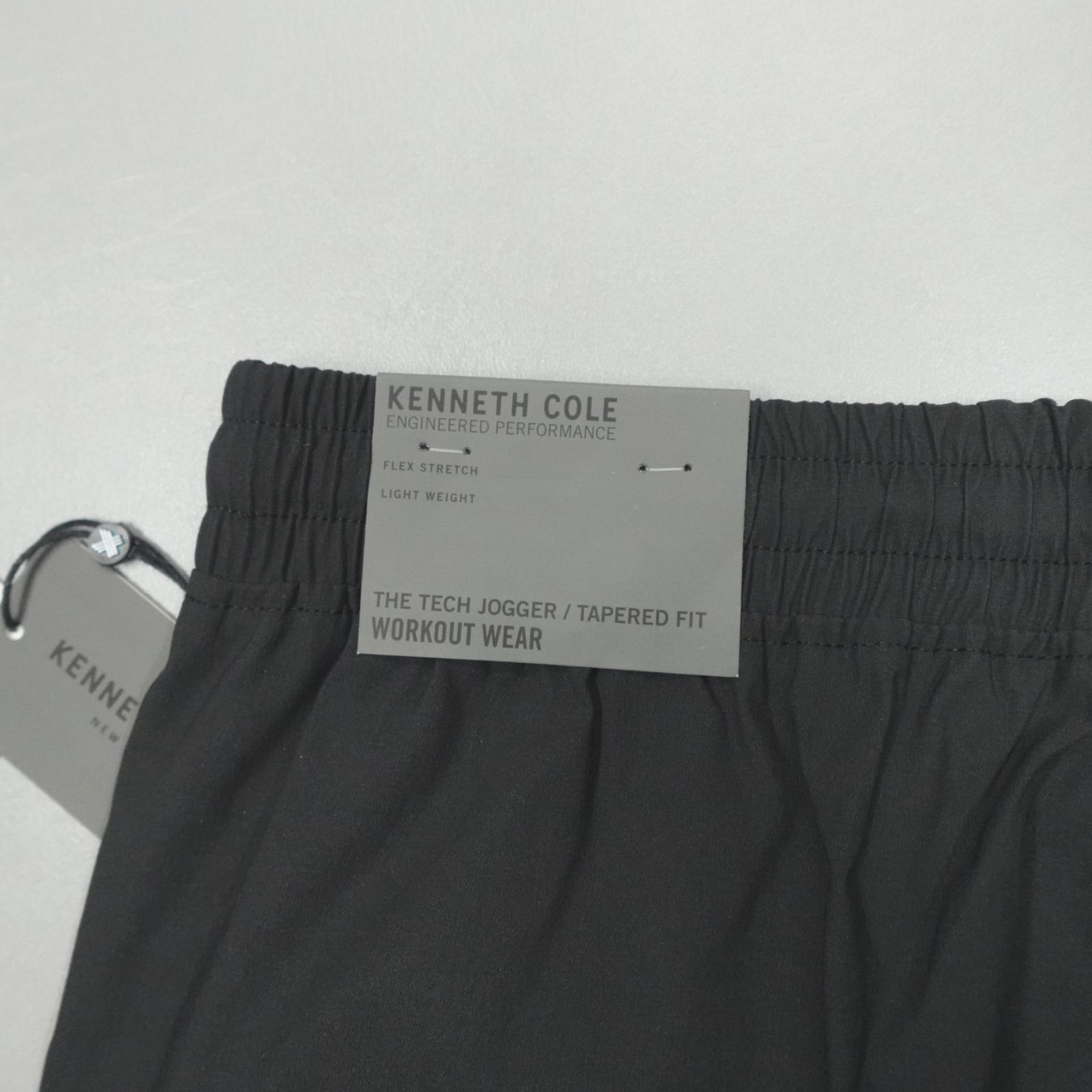 Kenneth Cole Performance Tech Jogger Cargo Tapered Woven Nylon Stretch Black