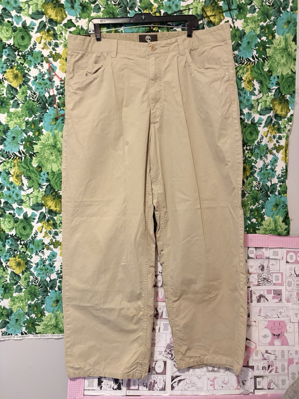 Timberland Pants Mens Size 40 X 32 Stratham Twill Tan Khaki Chinos Flat Front G3