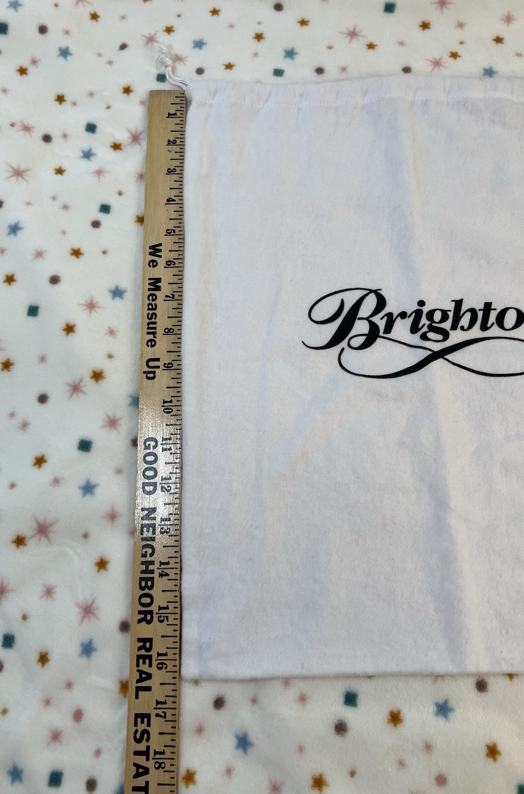 Brighton Purse 100% Cotton White Drawstring Dust Cover, Storage 14″ x 16 1/4″