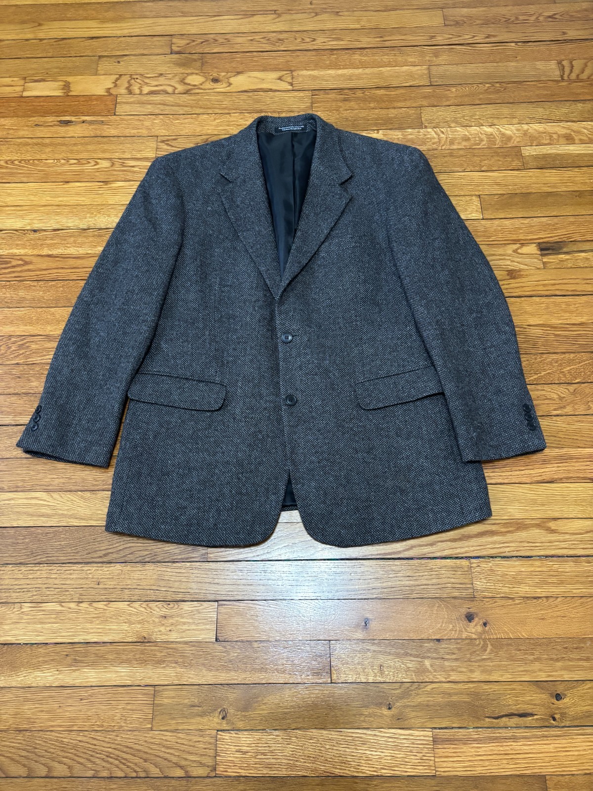 Vintage Deansgate Tweed Blazer Jacket Sz 42R Gray Flecked Wool 2 BTN Sport Coat