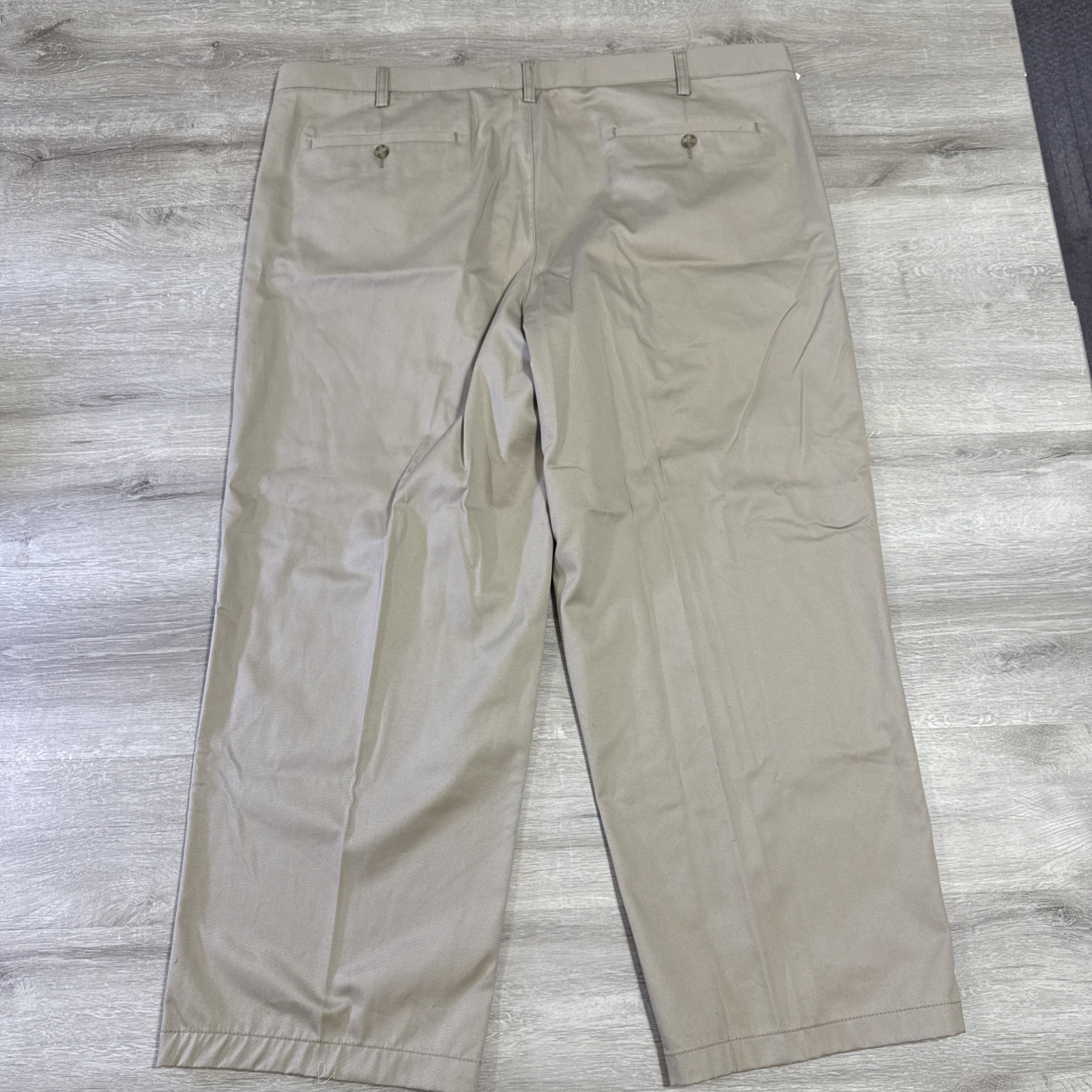 Merona Men’s Pleated Khaki Pants 46×30 Beige NanoTex Fabric 100% Cotton NWT