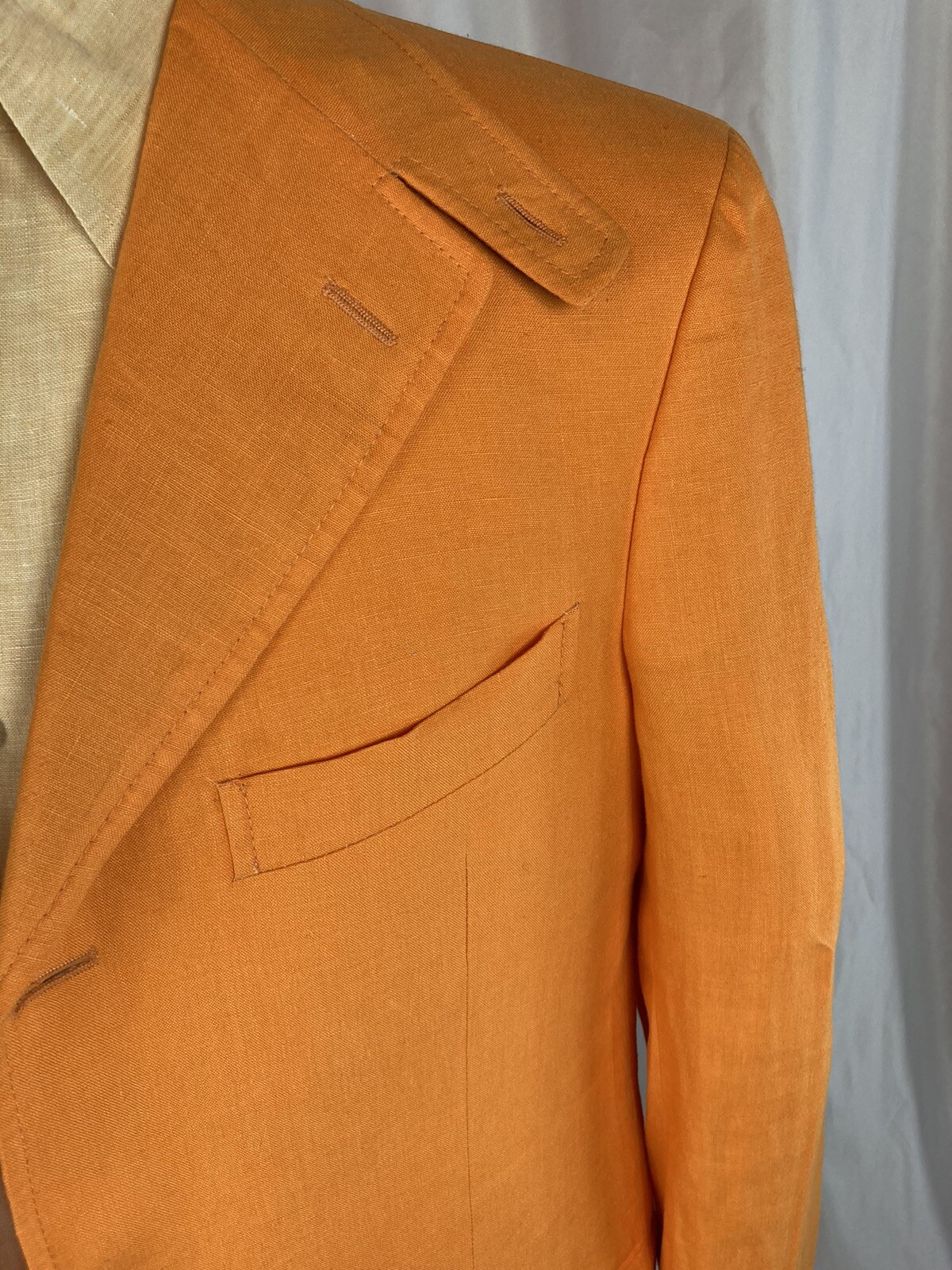 Etro Blazer Orange 50 3 button D Vent 100% Lino Italy