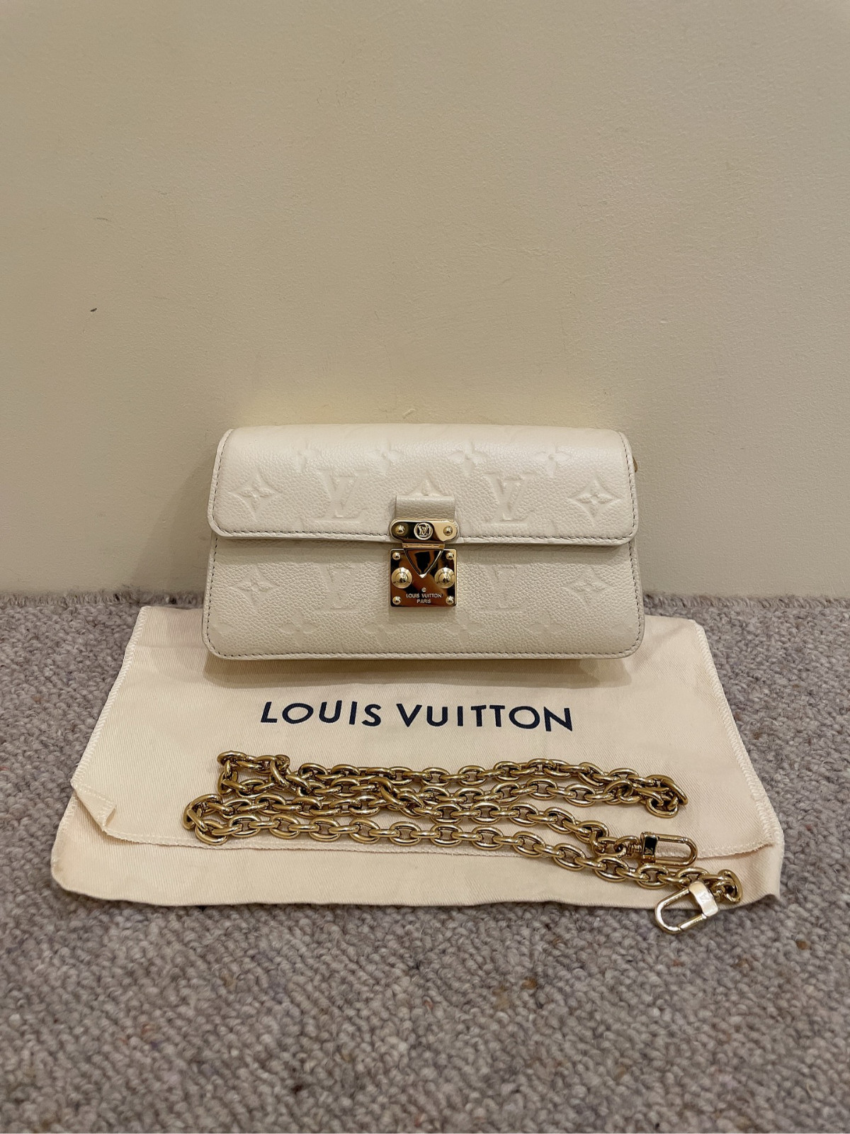 Authentic Louis Vuitton Metis Wallet On Chain Embossed Calfskin Wallet On Chain