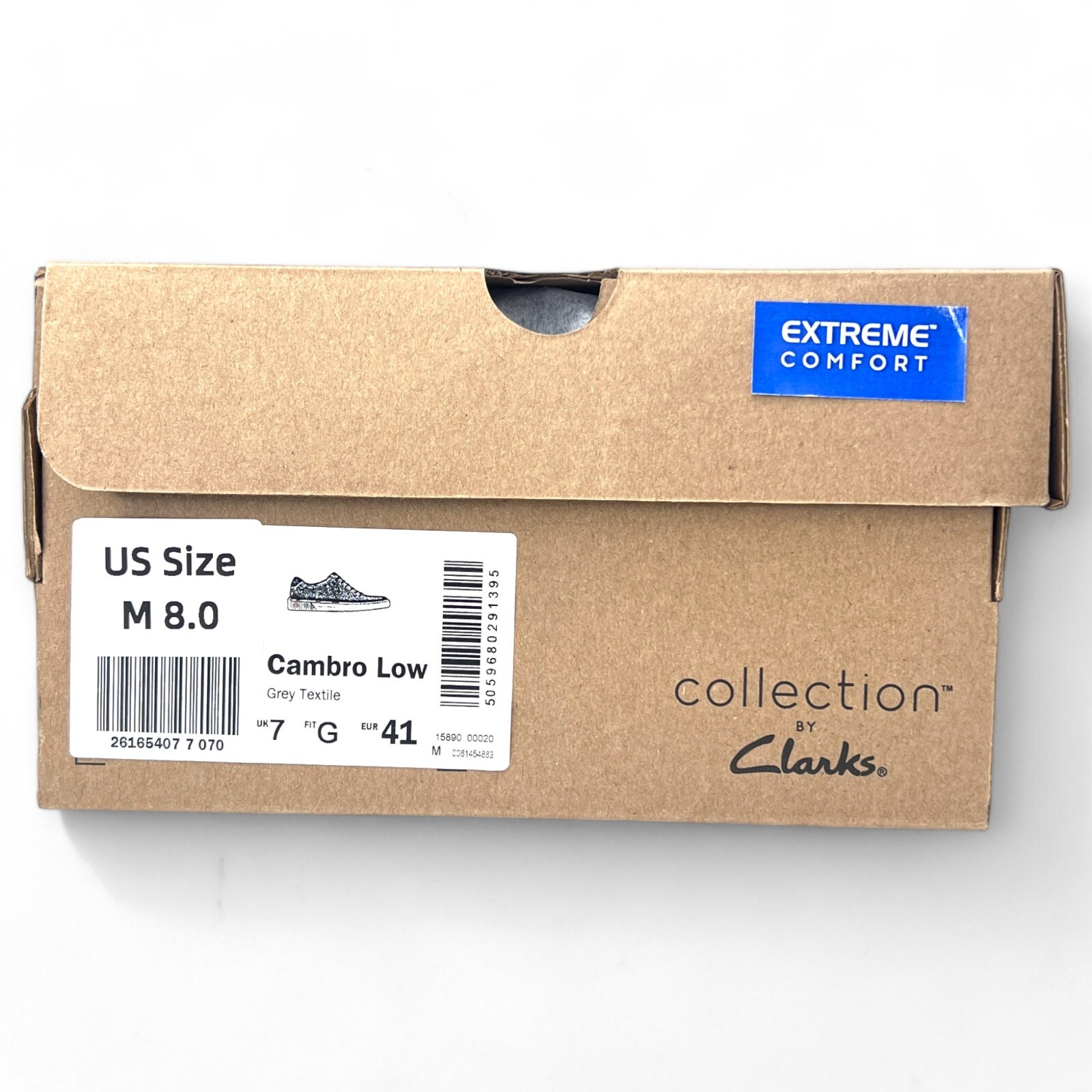 Clarks Cambro Low Mens Casual Sneakers Gray Mesh US 8 New With Box