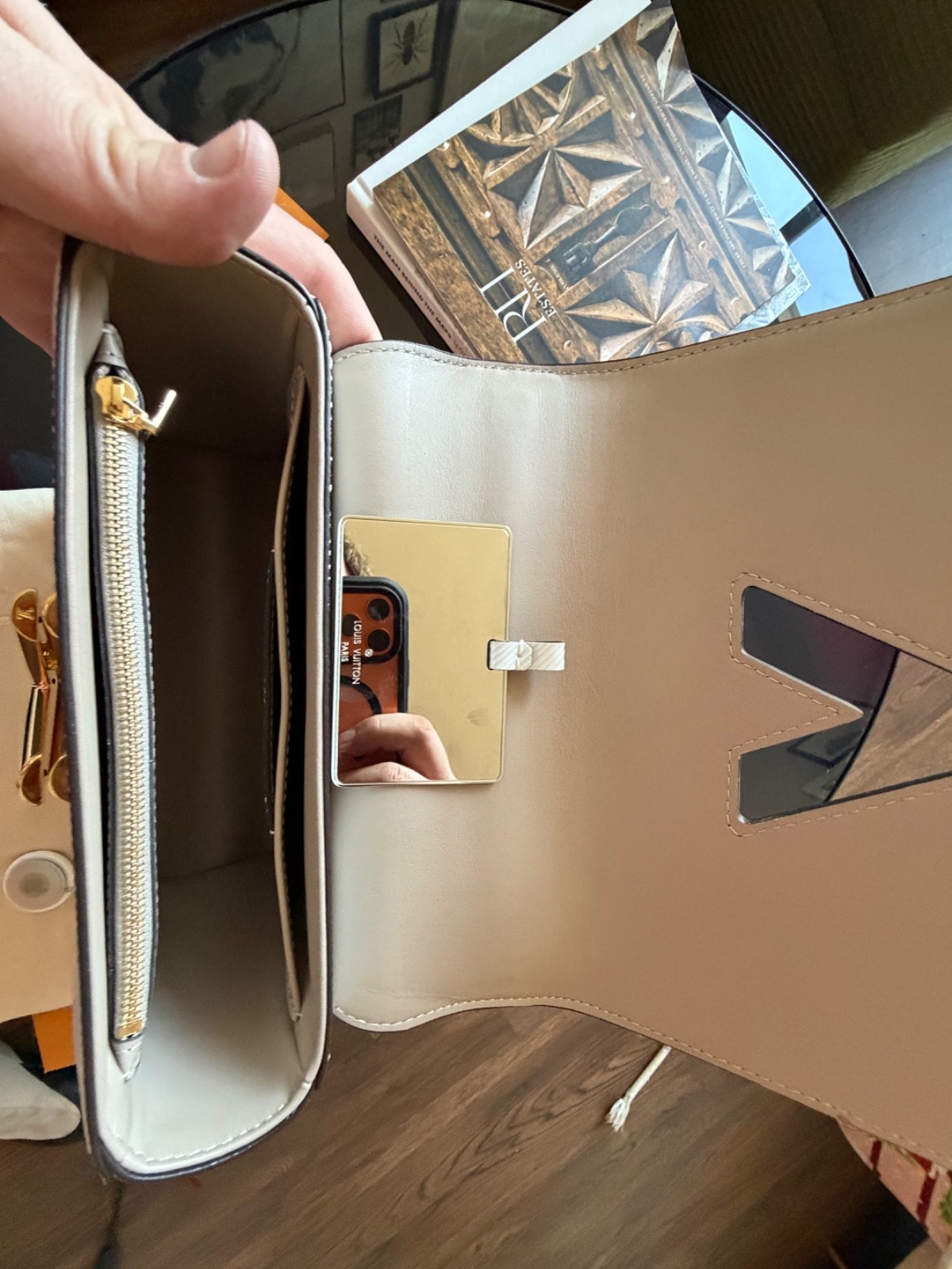 Louis Vuitton Twist MM White Épi Leather, gold hardware, epi leather hand