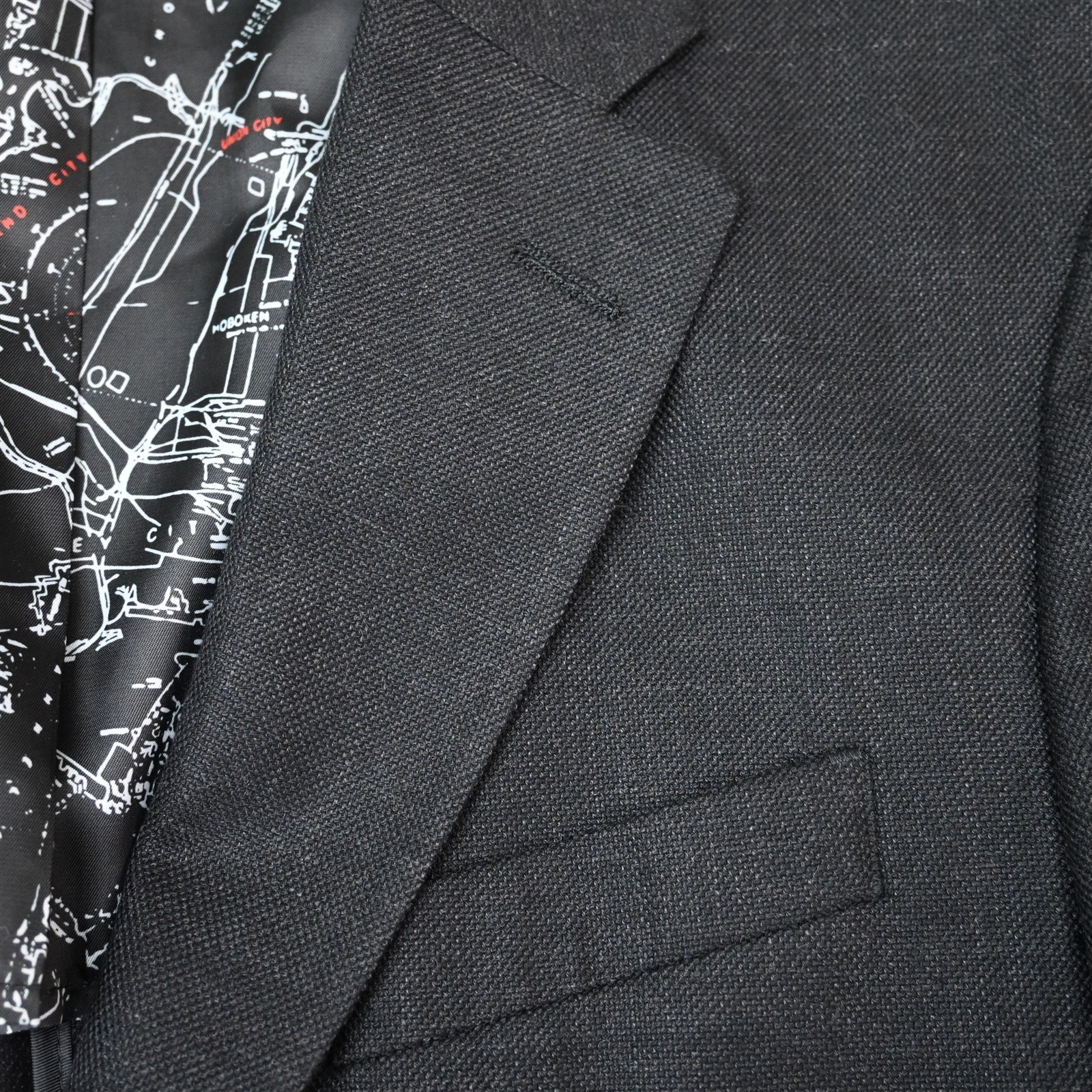 NEW Nautica 40R Black Linen Blend Soft Shoulder Mens Blazer Jacket Sport Coat