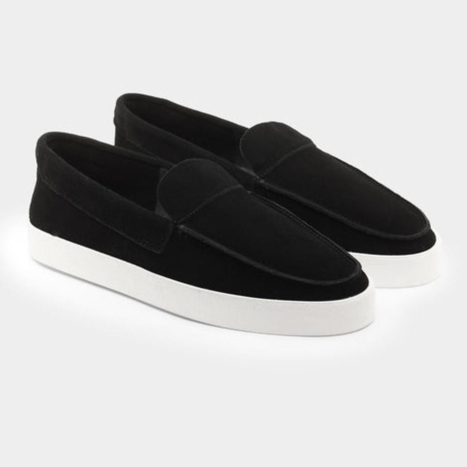 Saint Morta Men’s Hemisphere Slip On Loafers Size 8 Black White Suede NIB